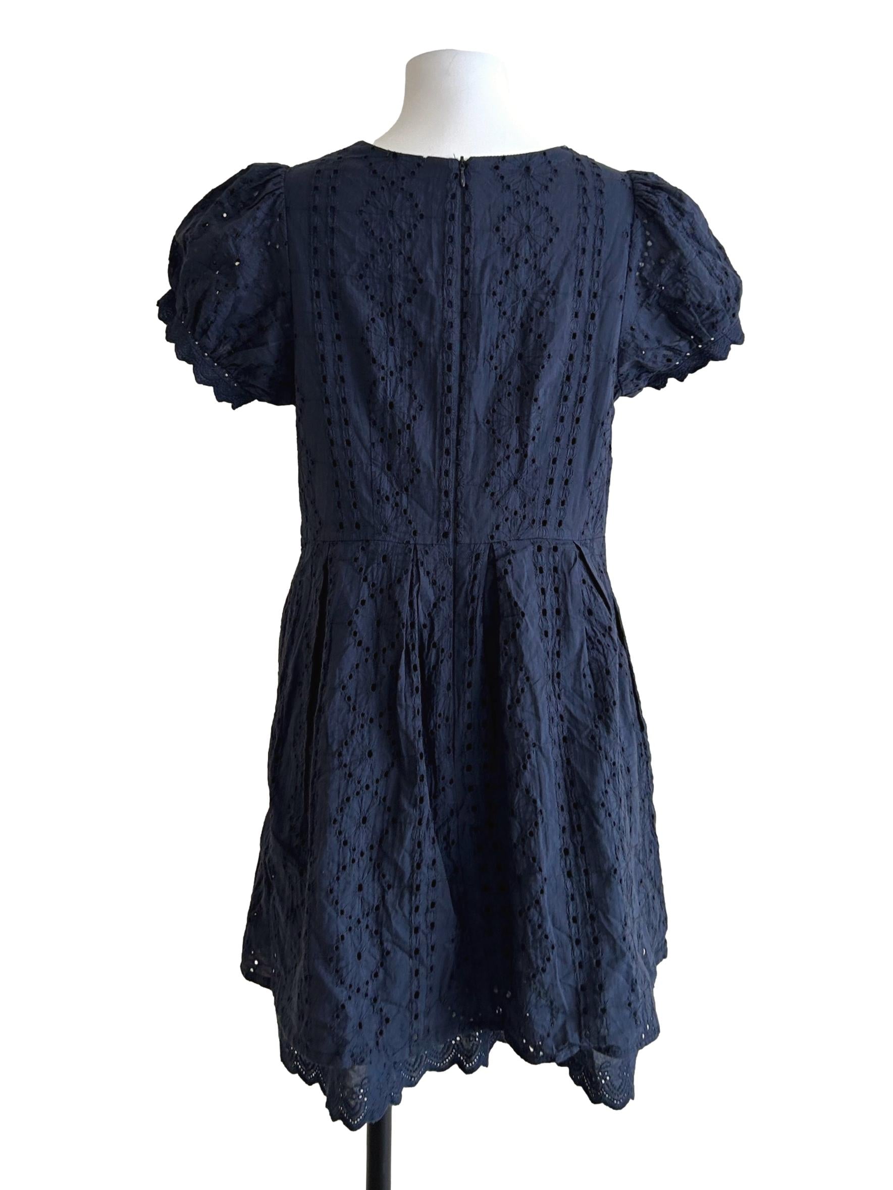 Faded Blue Embroidered Dress