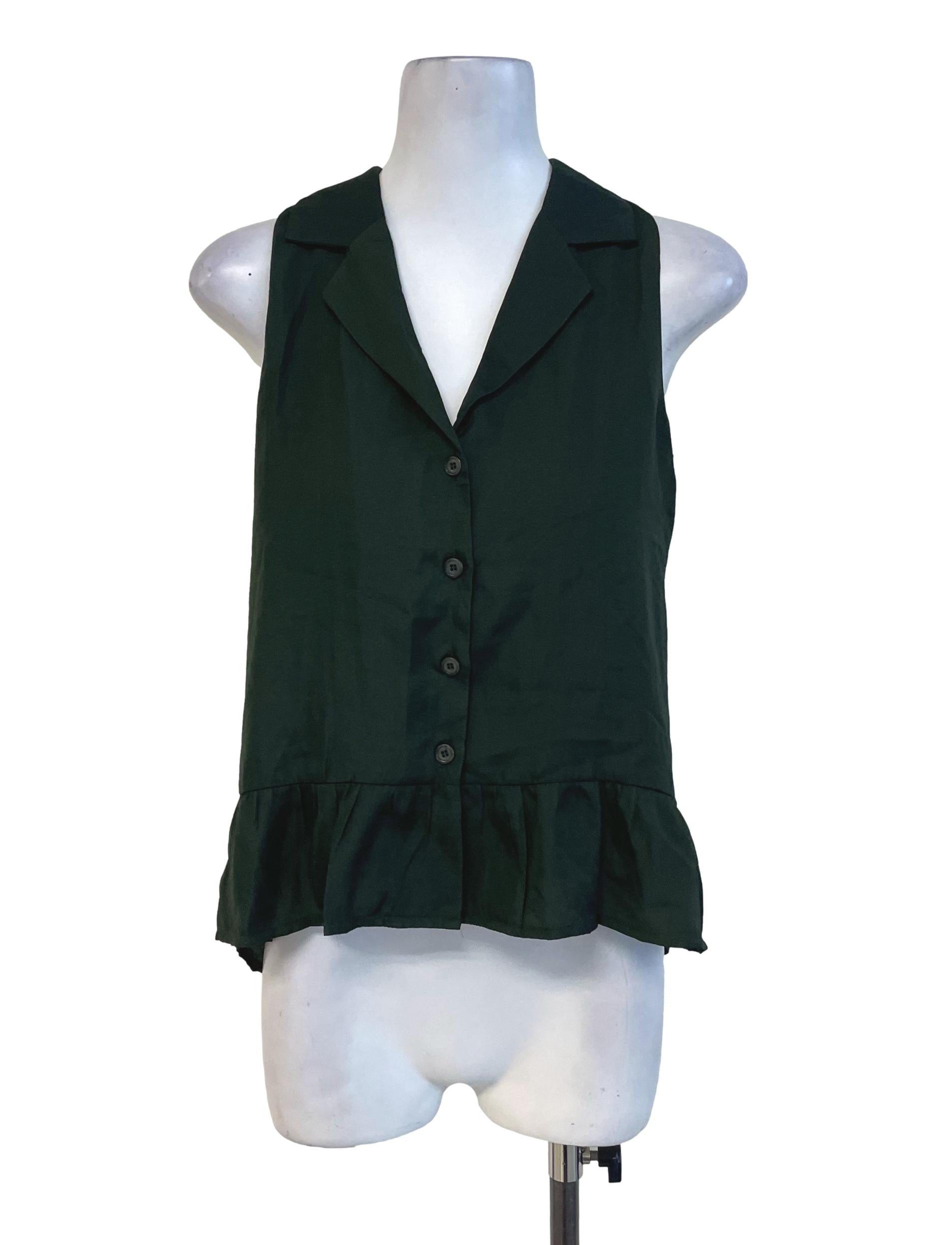 Dark Army Green Buttoned Top TCL