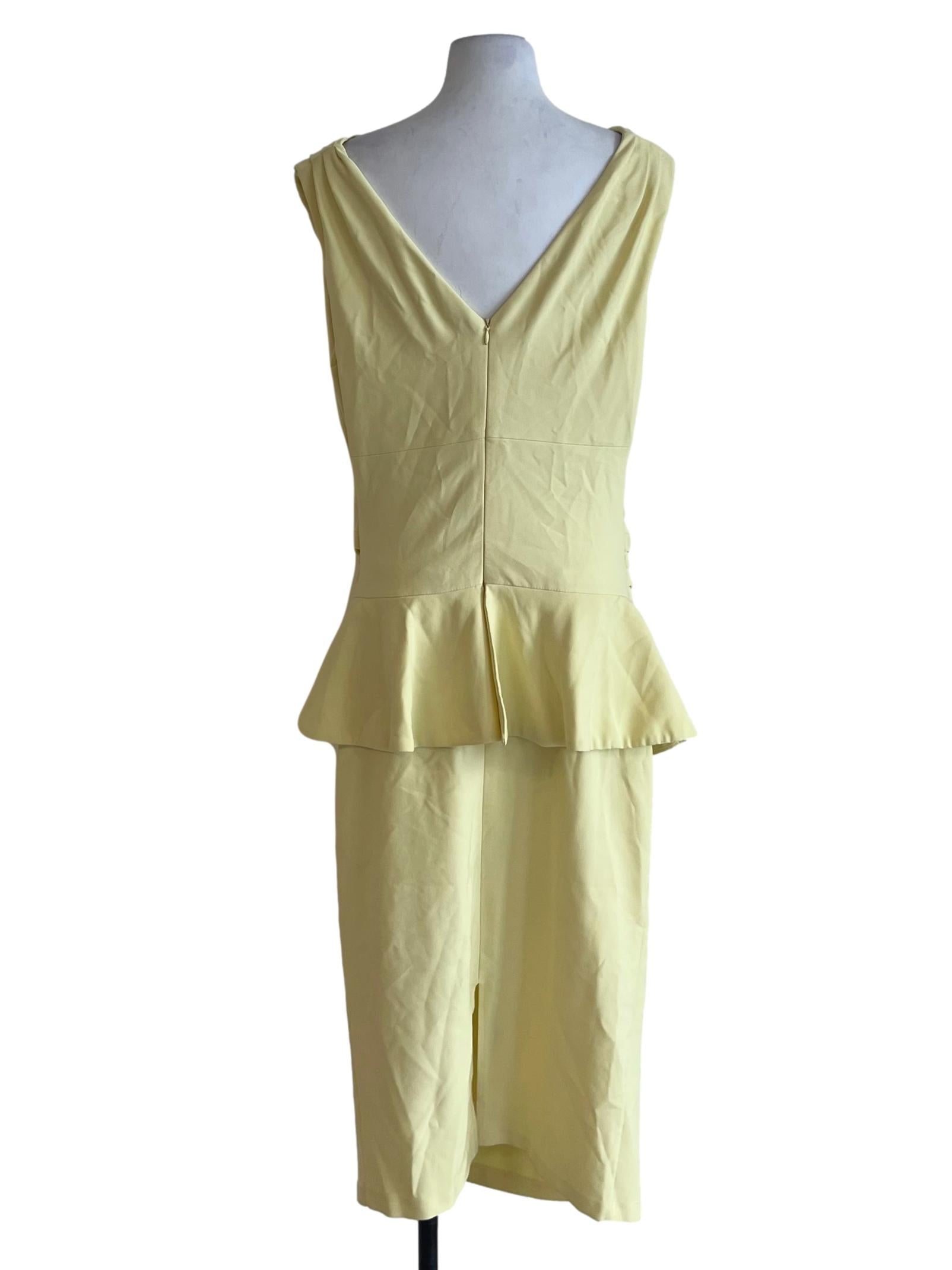 Banana Yellow V-Neck Sheath Dress