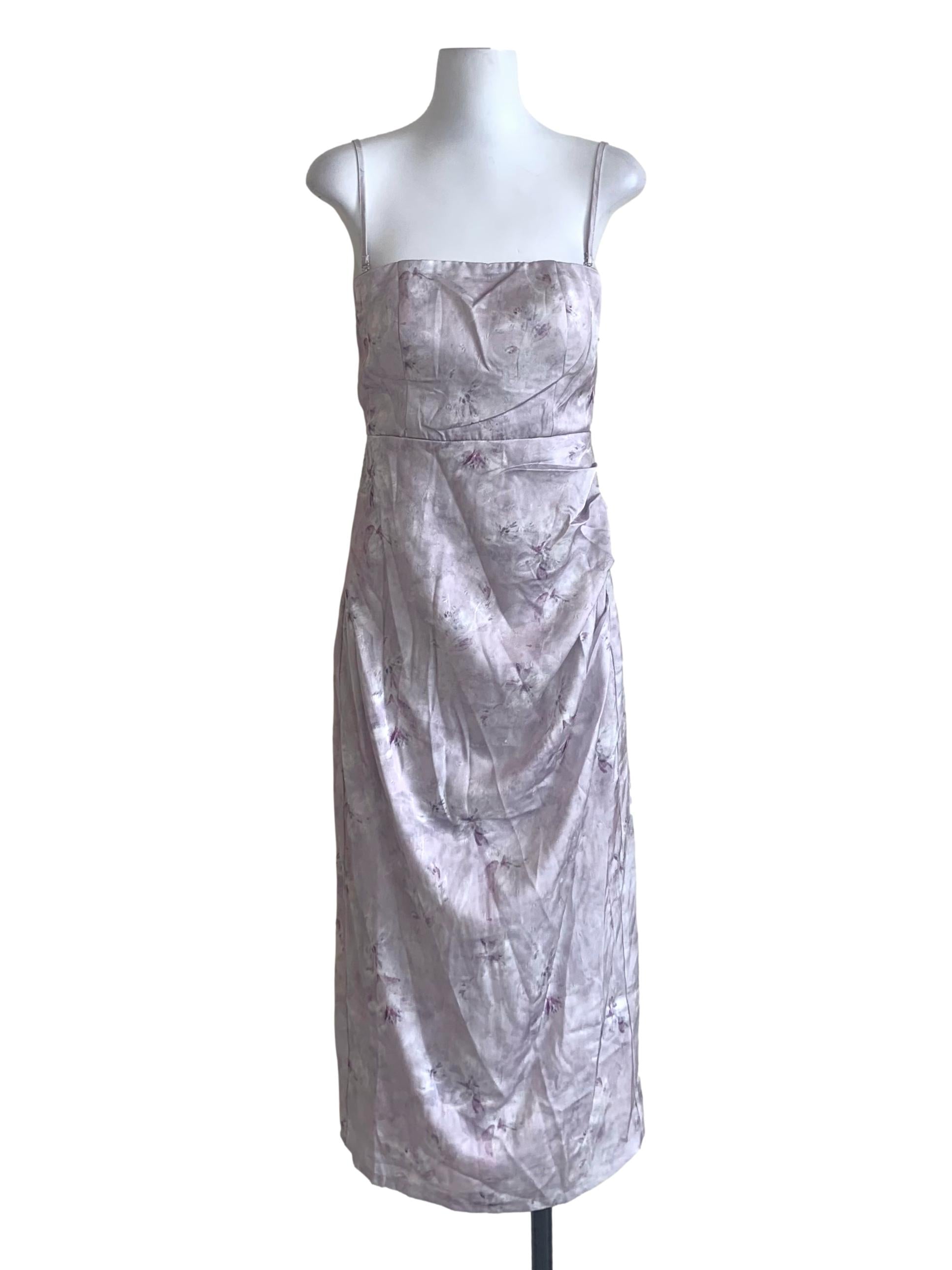 Heather Purple Floral Pattern Dress