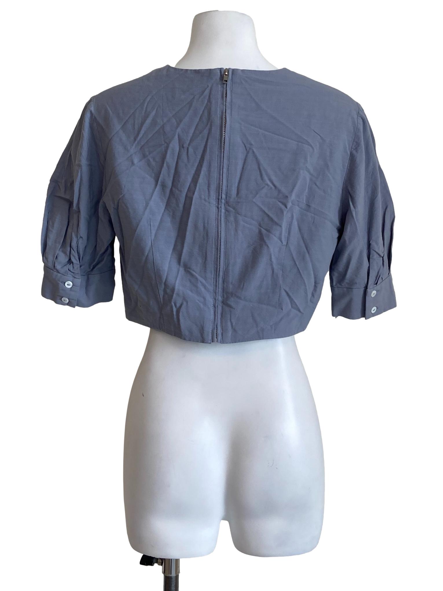 Sky Blue Cotton Crop Top OSN
