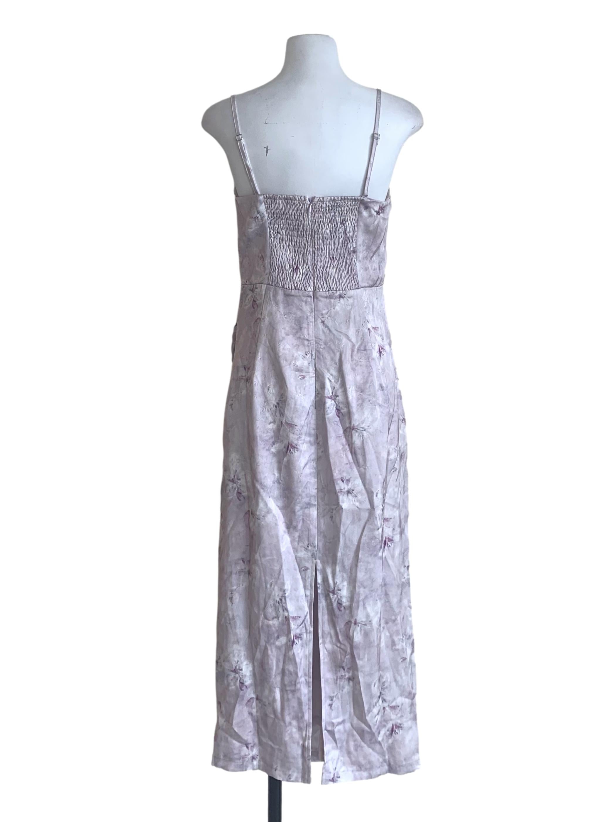 Heather Purple Floral Pattern Dress
