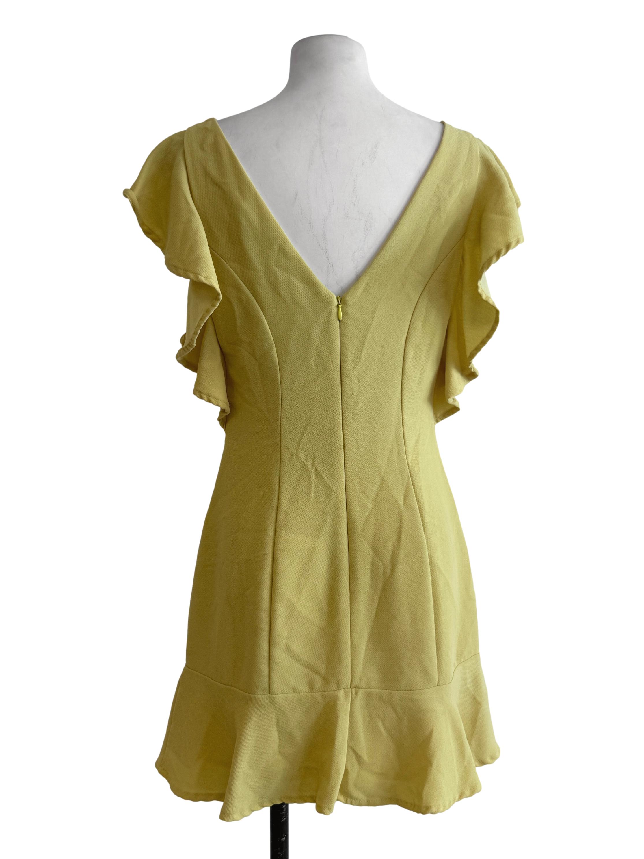 Plain Yellow Down Waist Dress