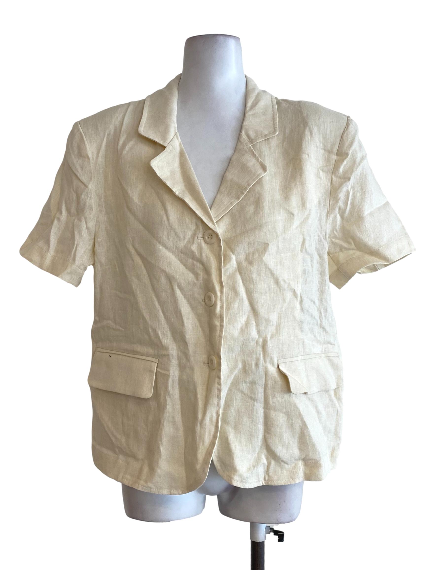 Egg Nog Linen Top