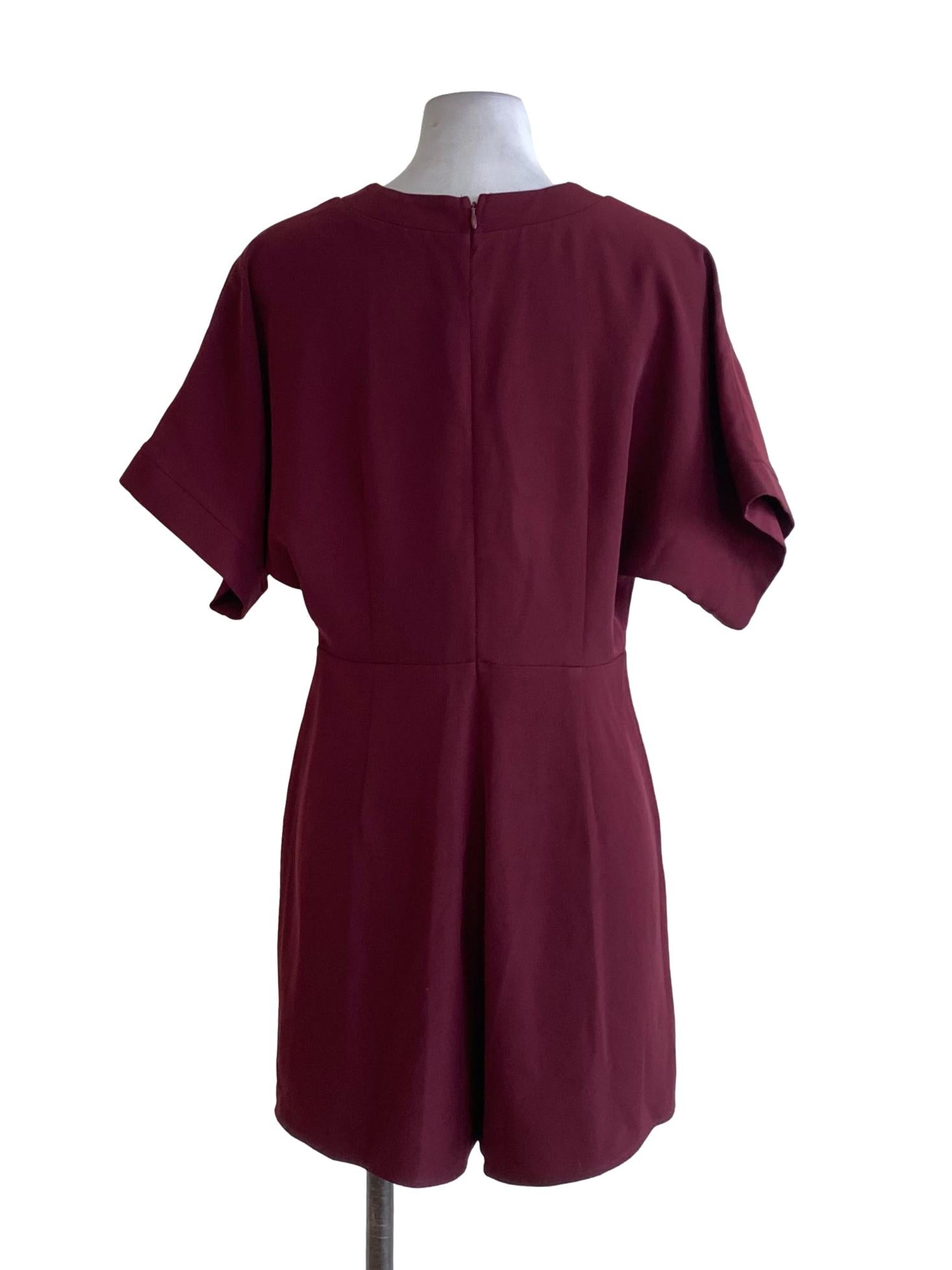 Jam Purple V-Neck Double Closure Shirt Romper