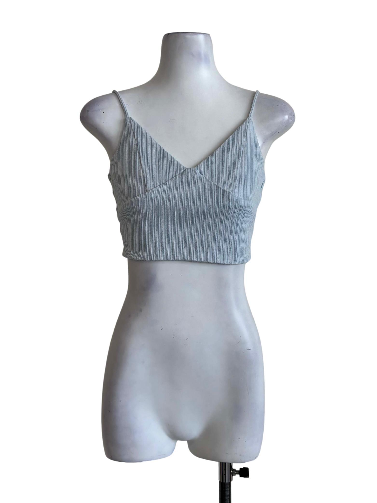 Baby Blue Ribbed Camisole Top