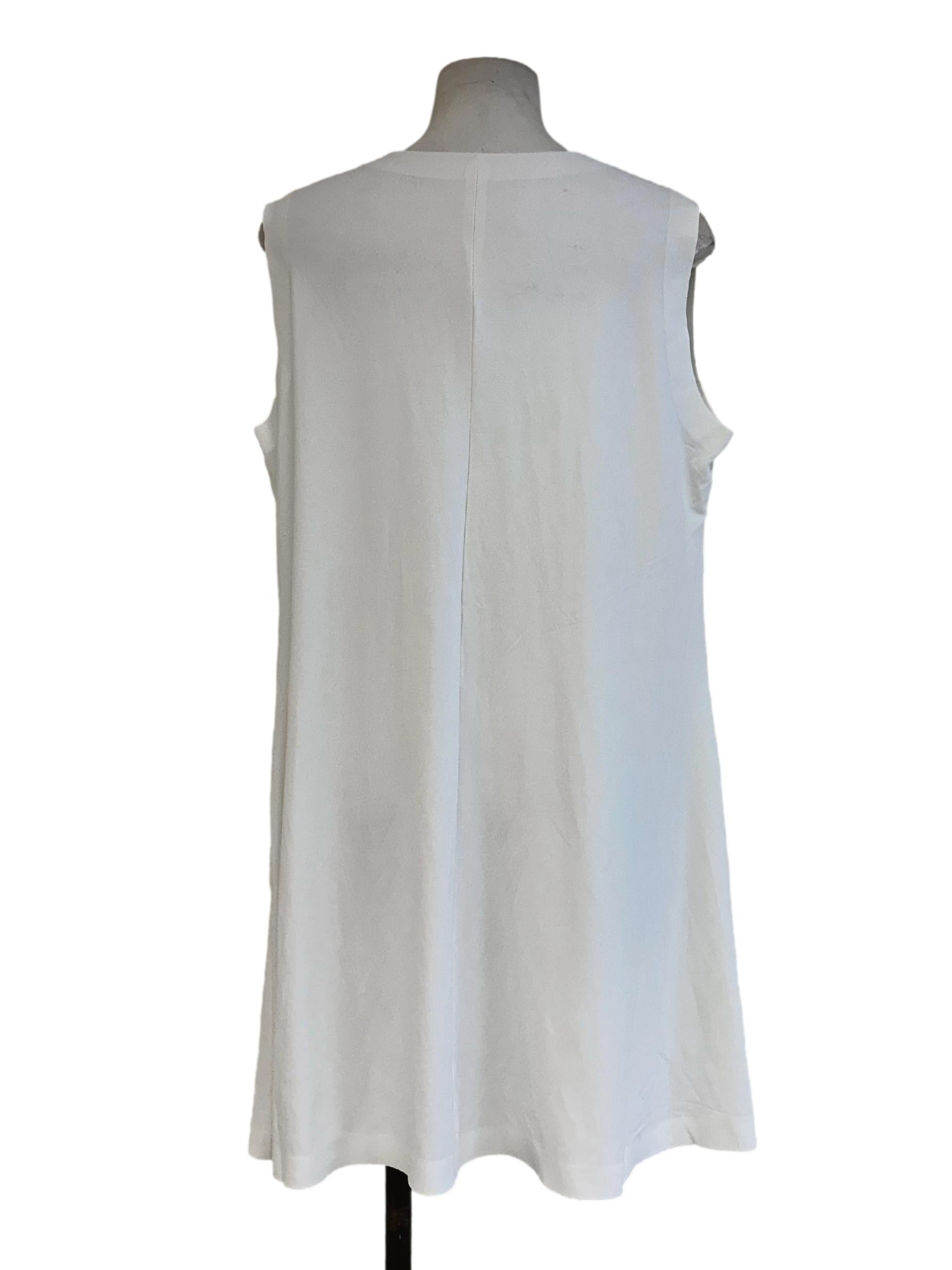 Daisy White Round Neck Sleeveless Dress