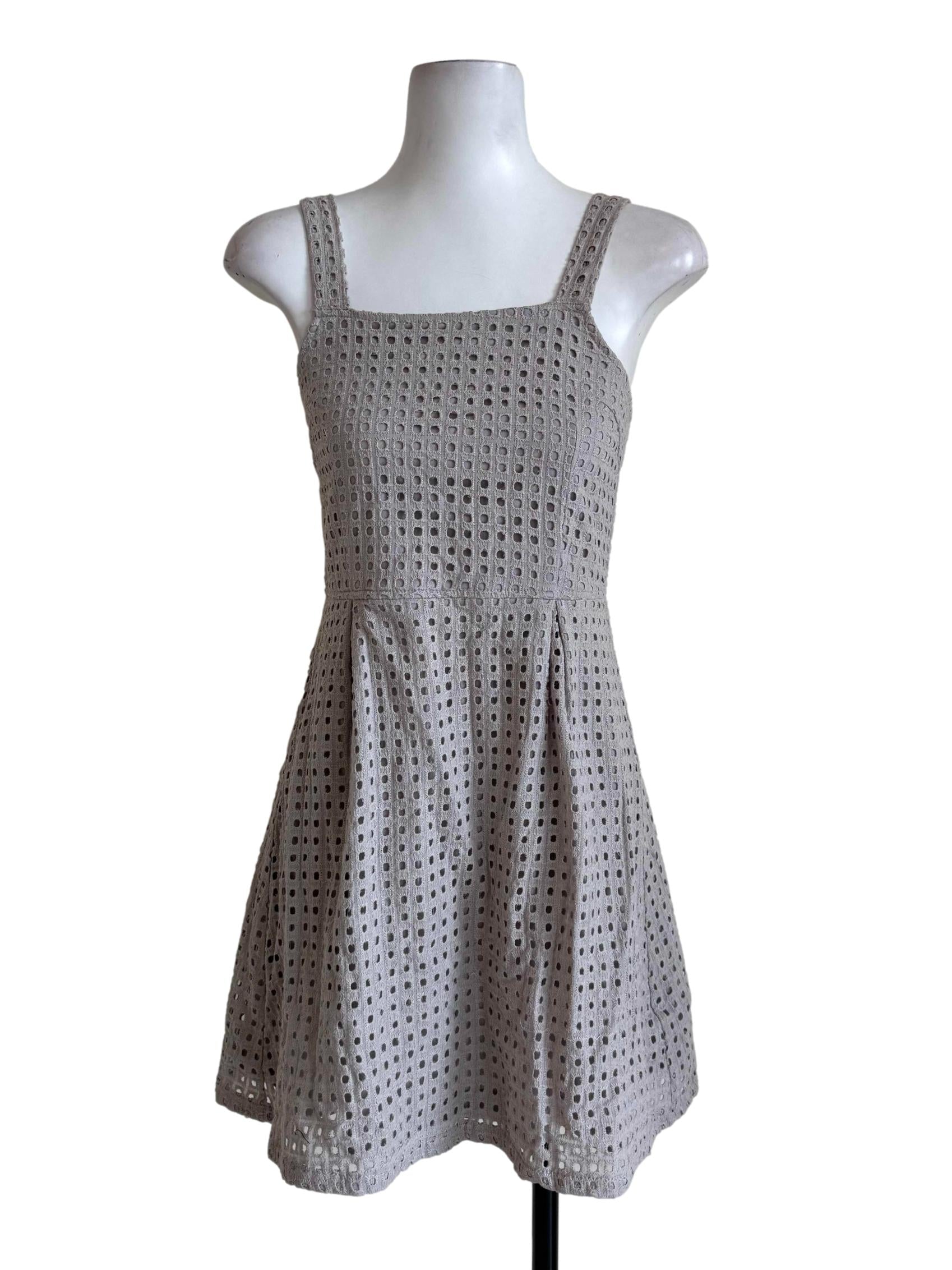 Ash Grey Eyelet Dress