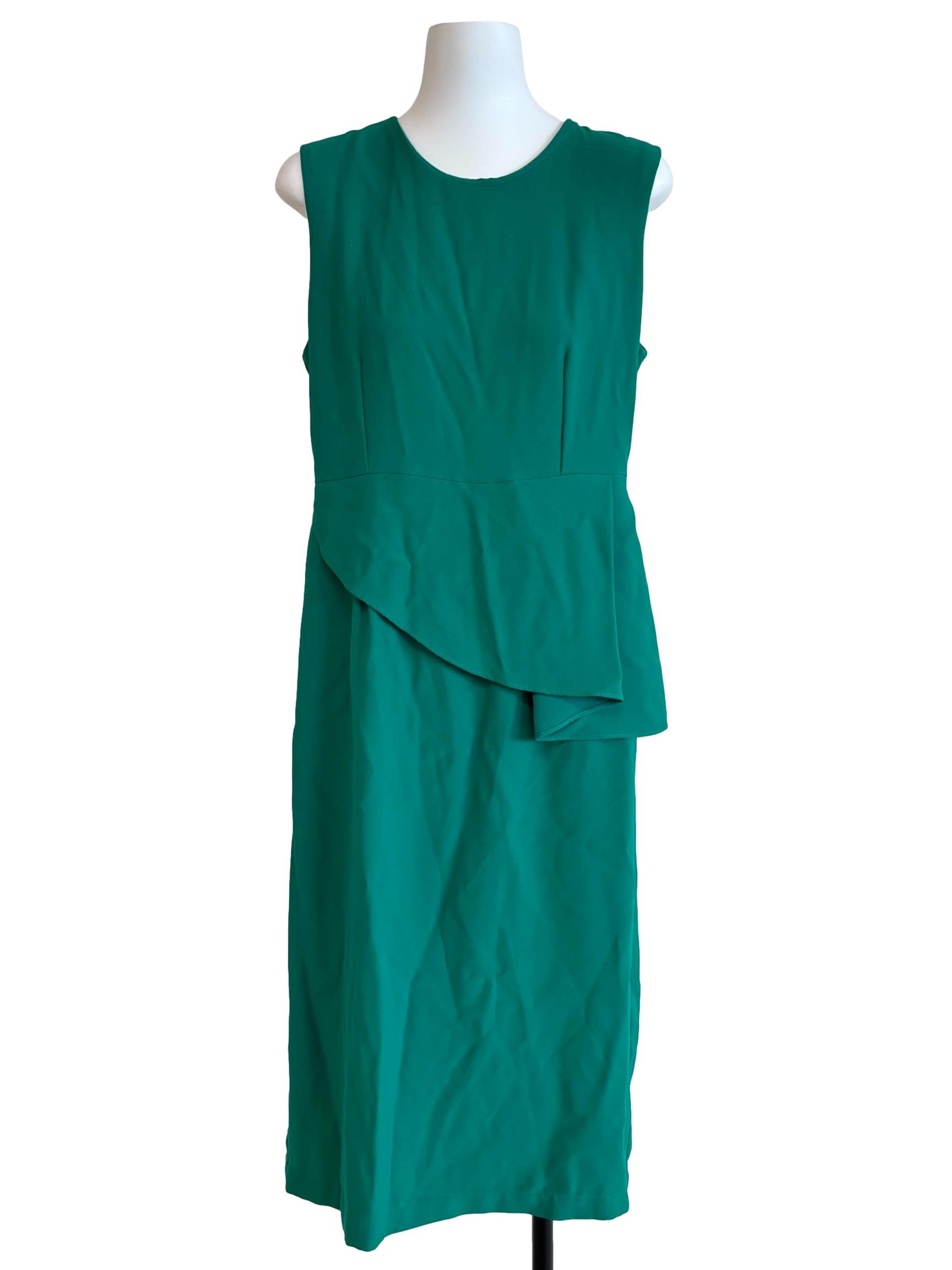 Jade Green Sleeveless Peplum Dress