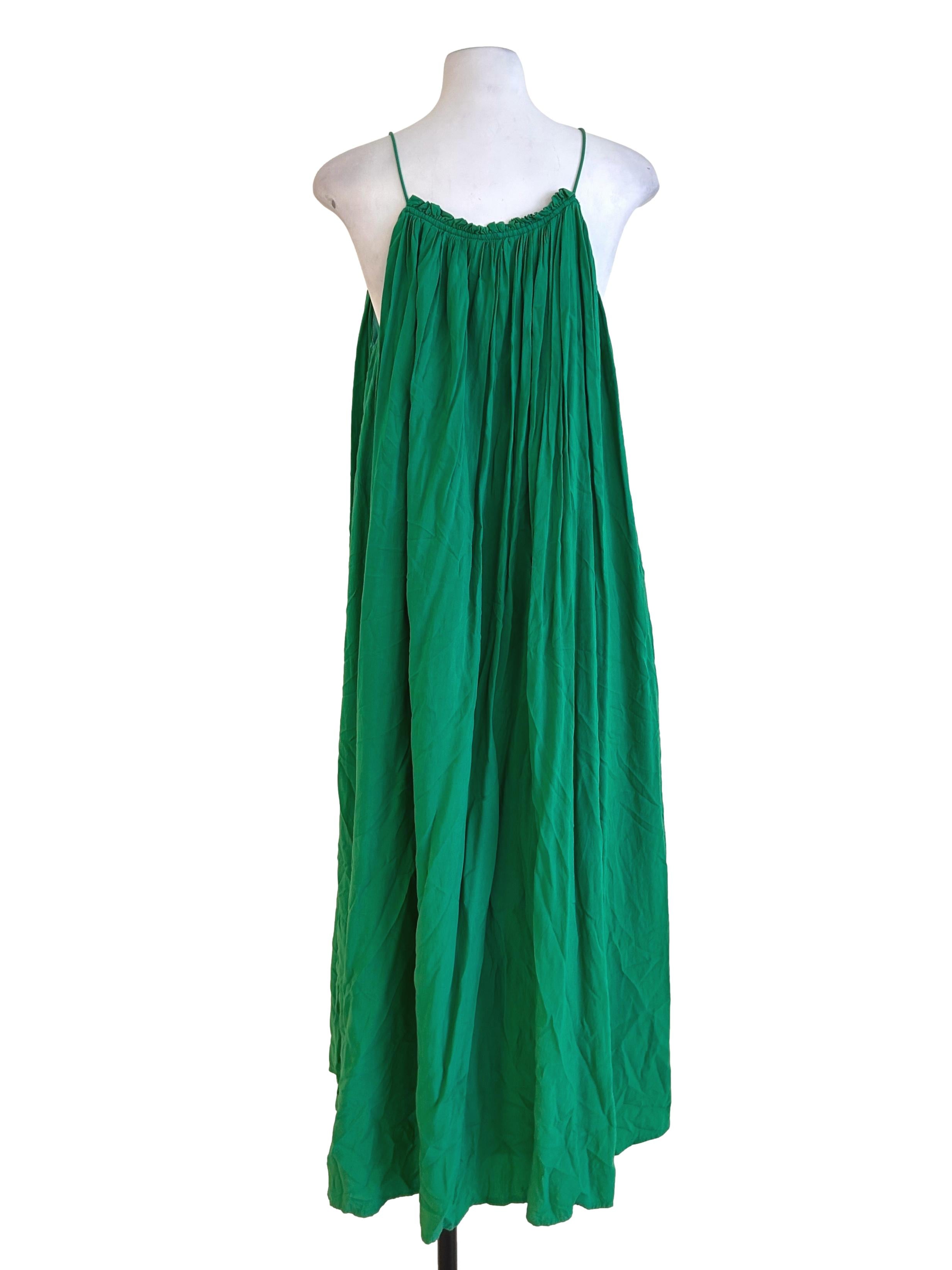 Green  Gathered Halter Dress TCL