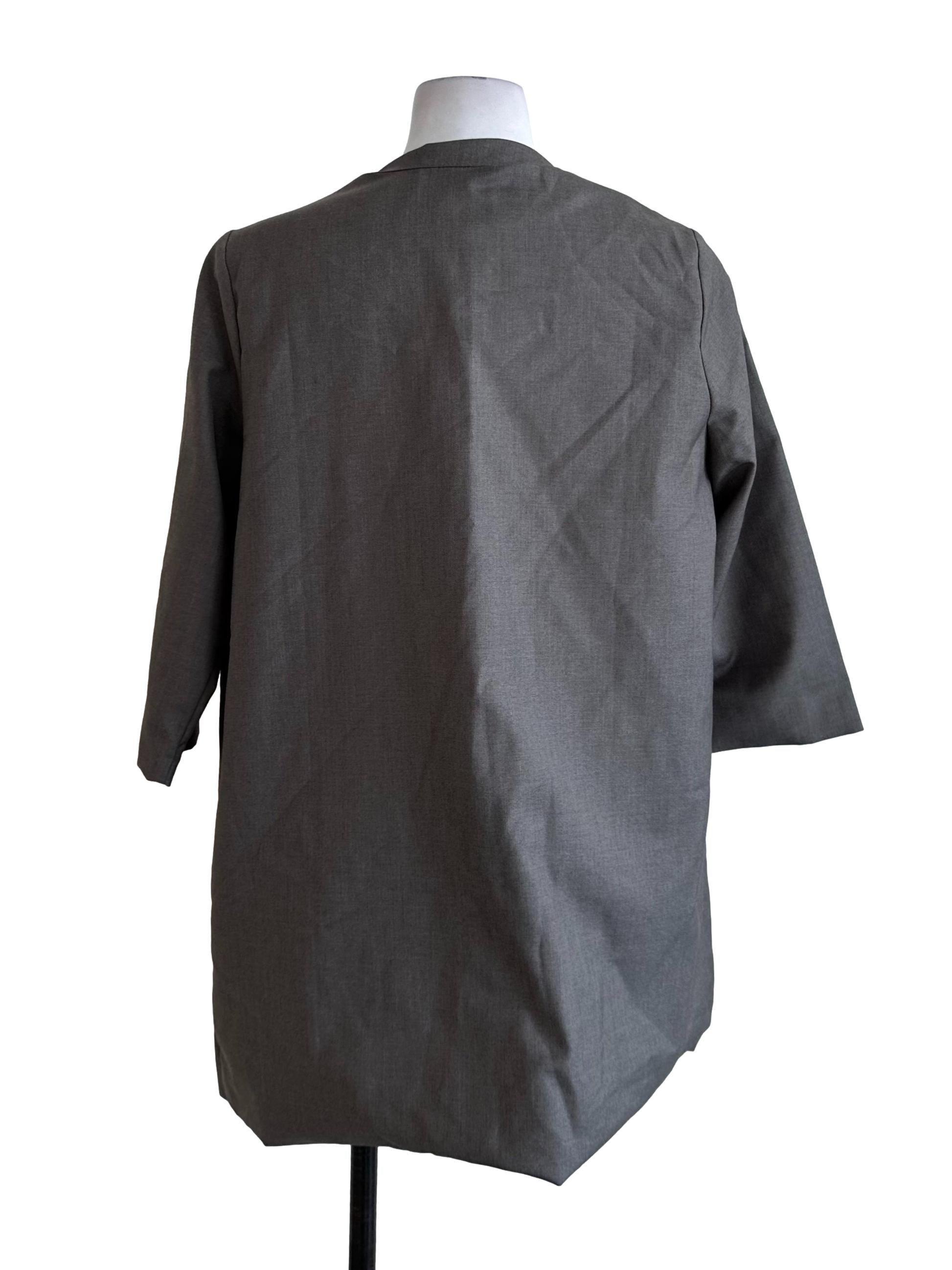 Light Grey Front Open Blazer