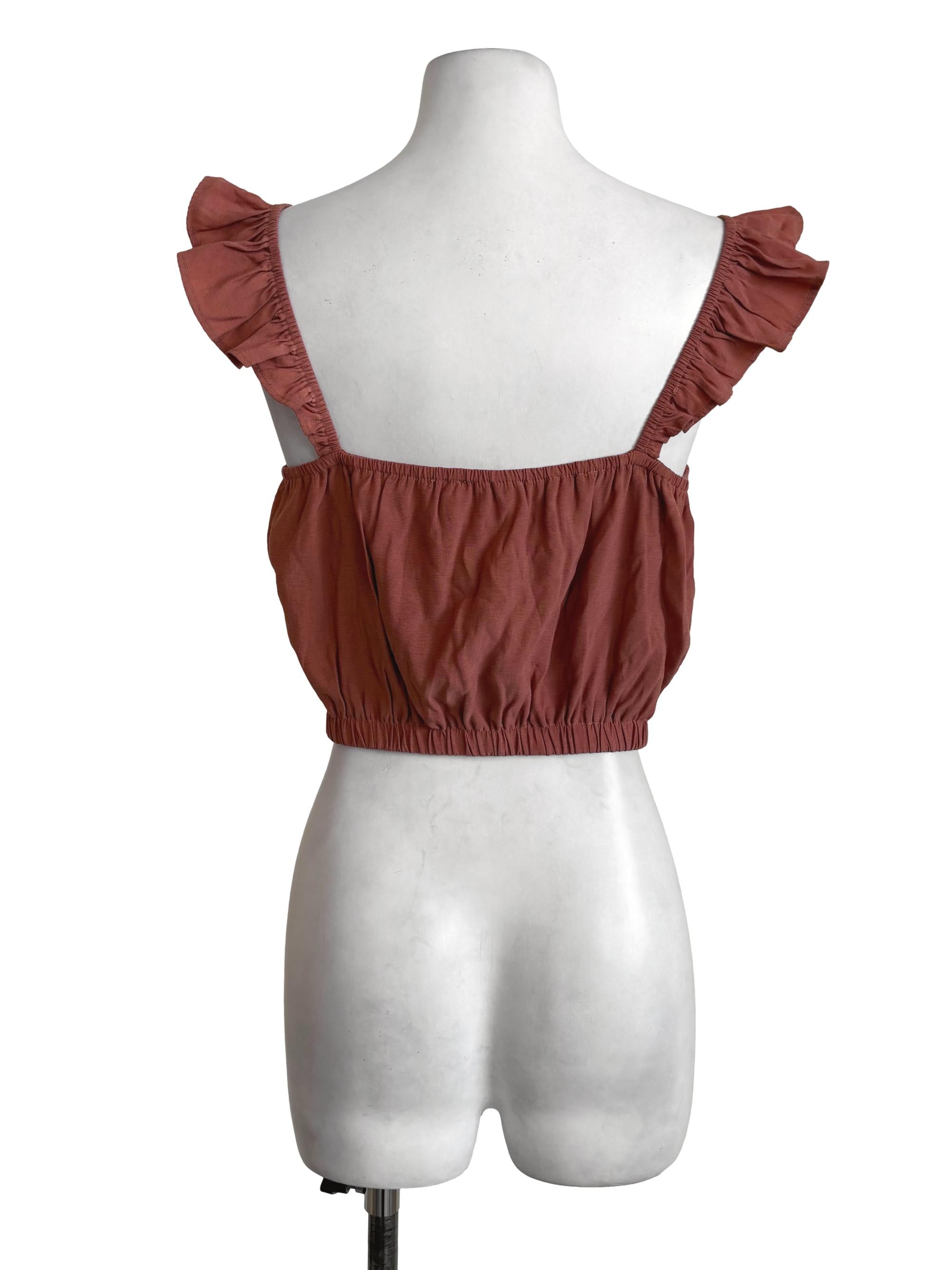 Terracotta Off Shoulder Crop Top TCL