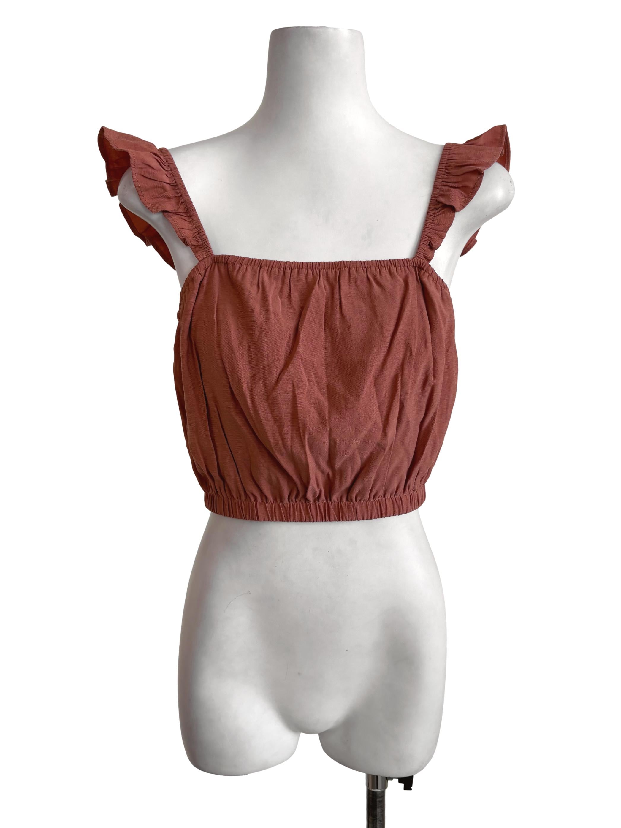 Terracotta Off Shoulder Crop Top TCL