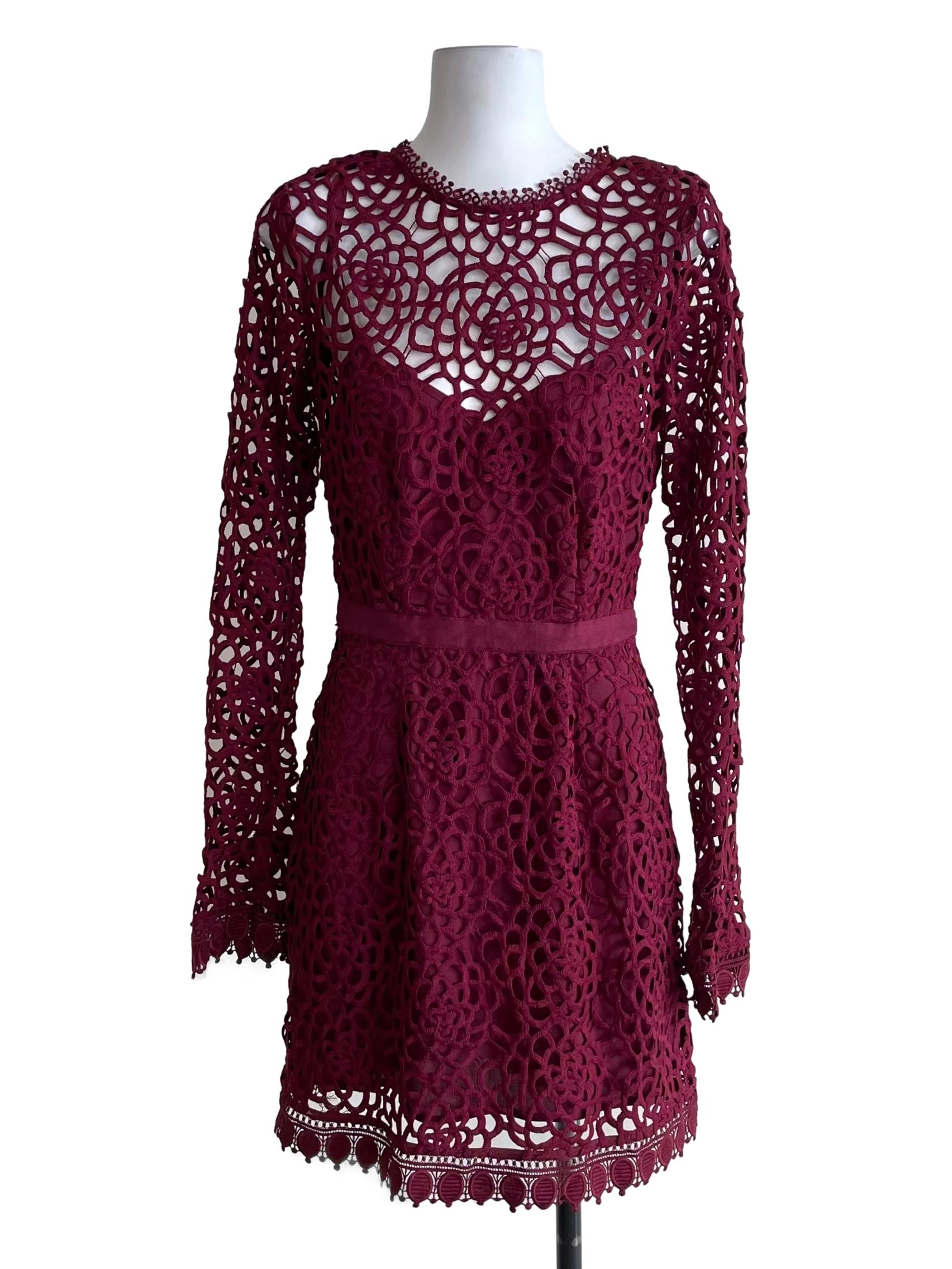 Jam Purple Embroidery A-Line Dress