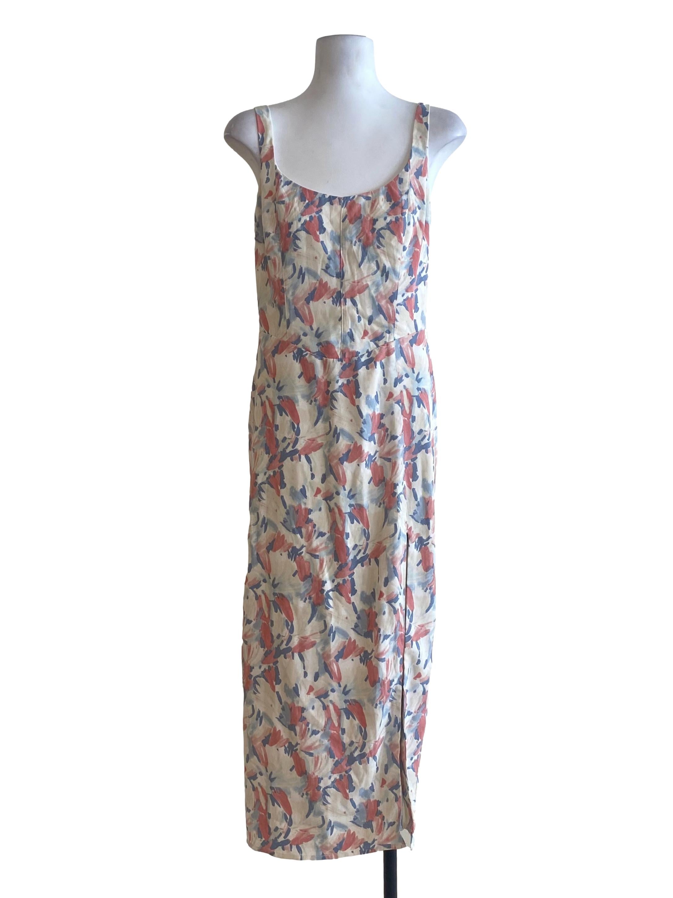 Alabaster White Multicolor Pattern Dress