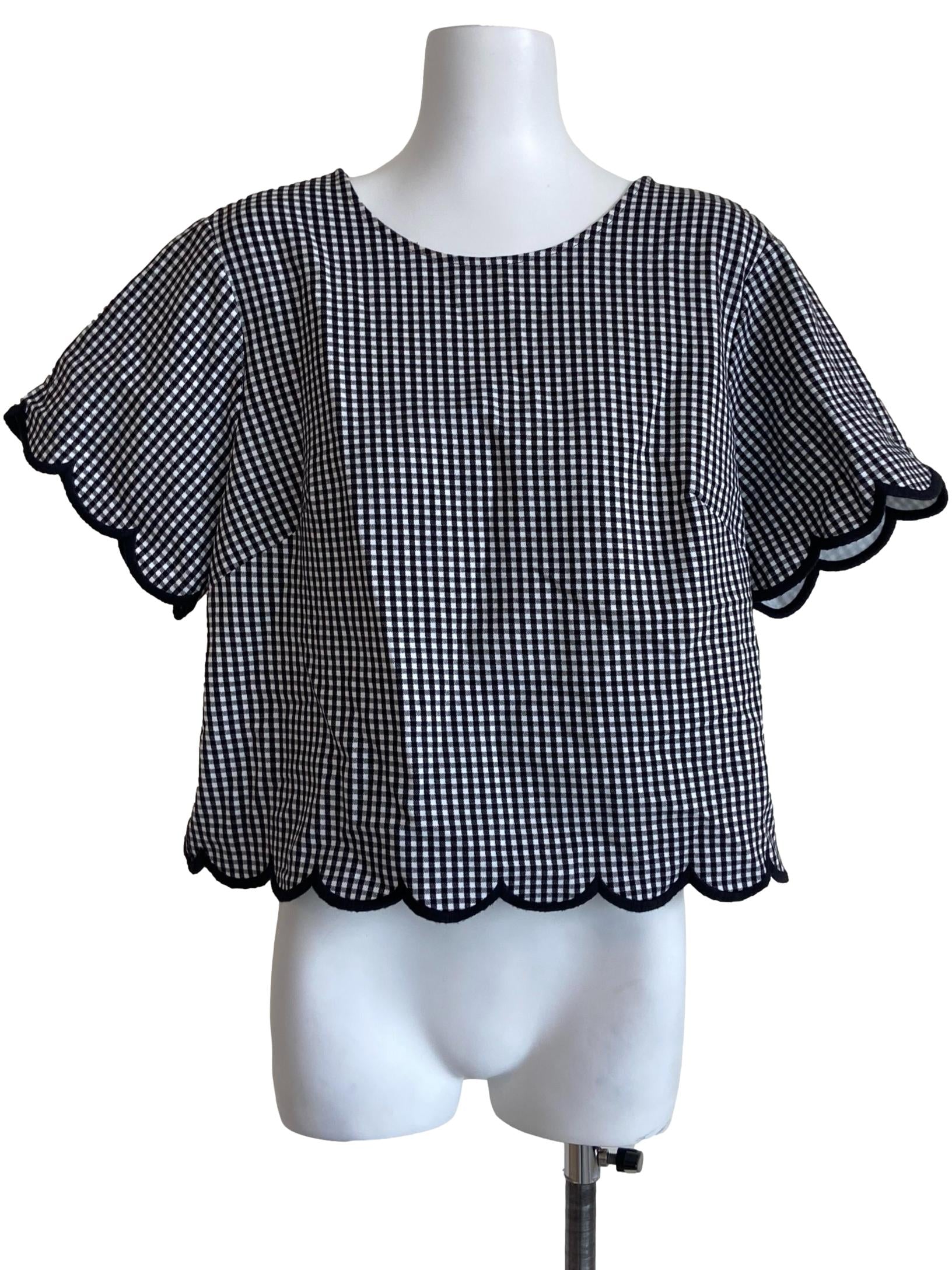 Black & White Plaids Blouse