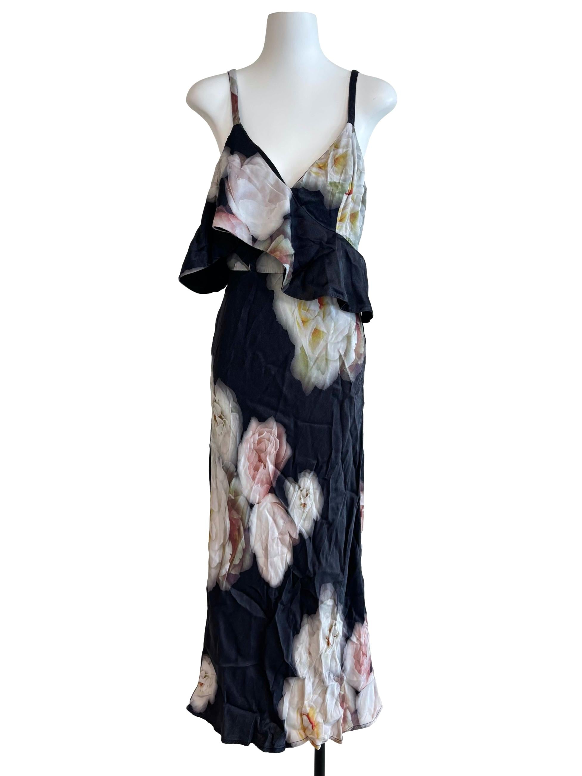 Charcoal Black Off Shoulder Maxi Dress