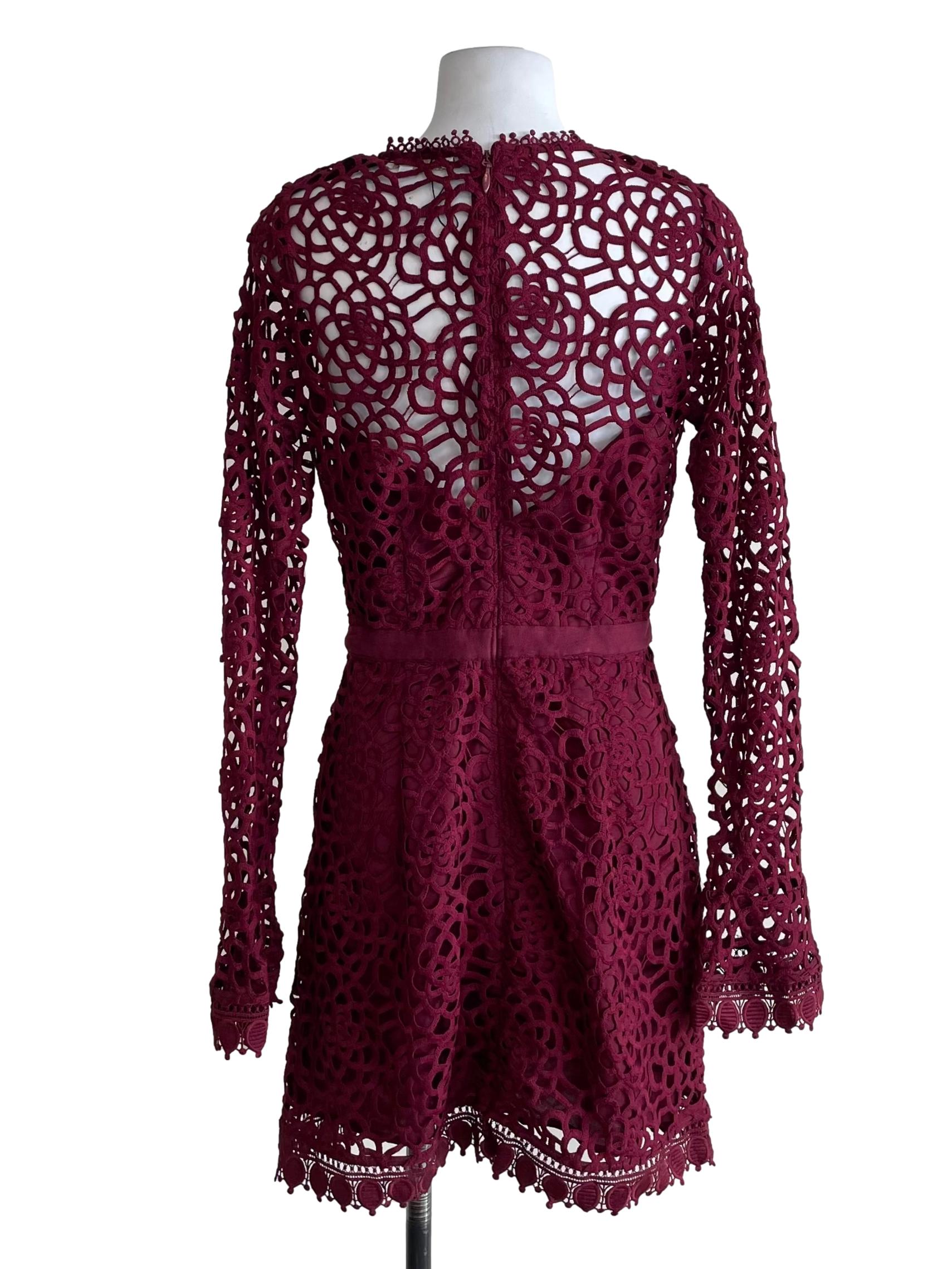 Jam Purple Embroidery A-Line Dress
