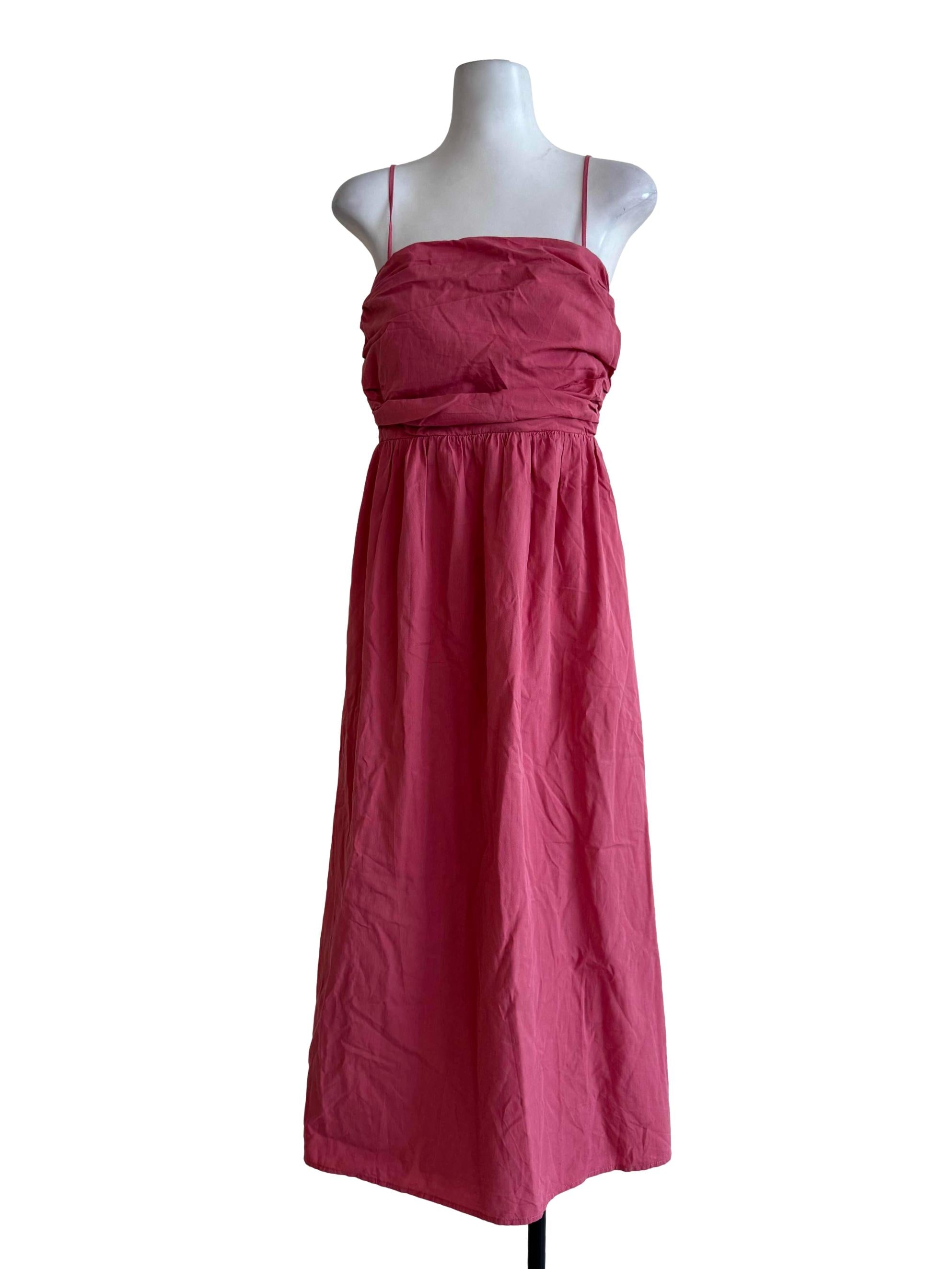 Punch Pink Sweetheart Neck Dress