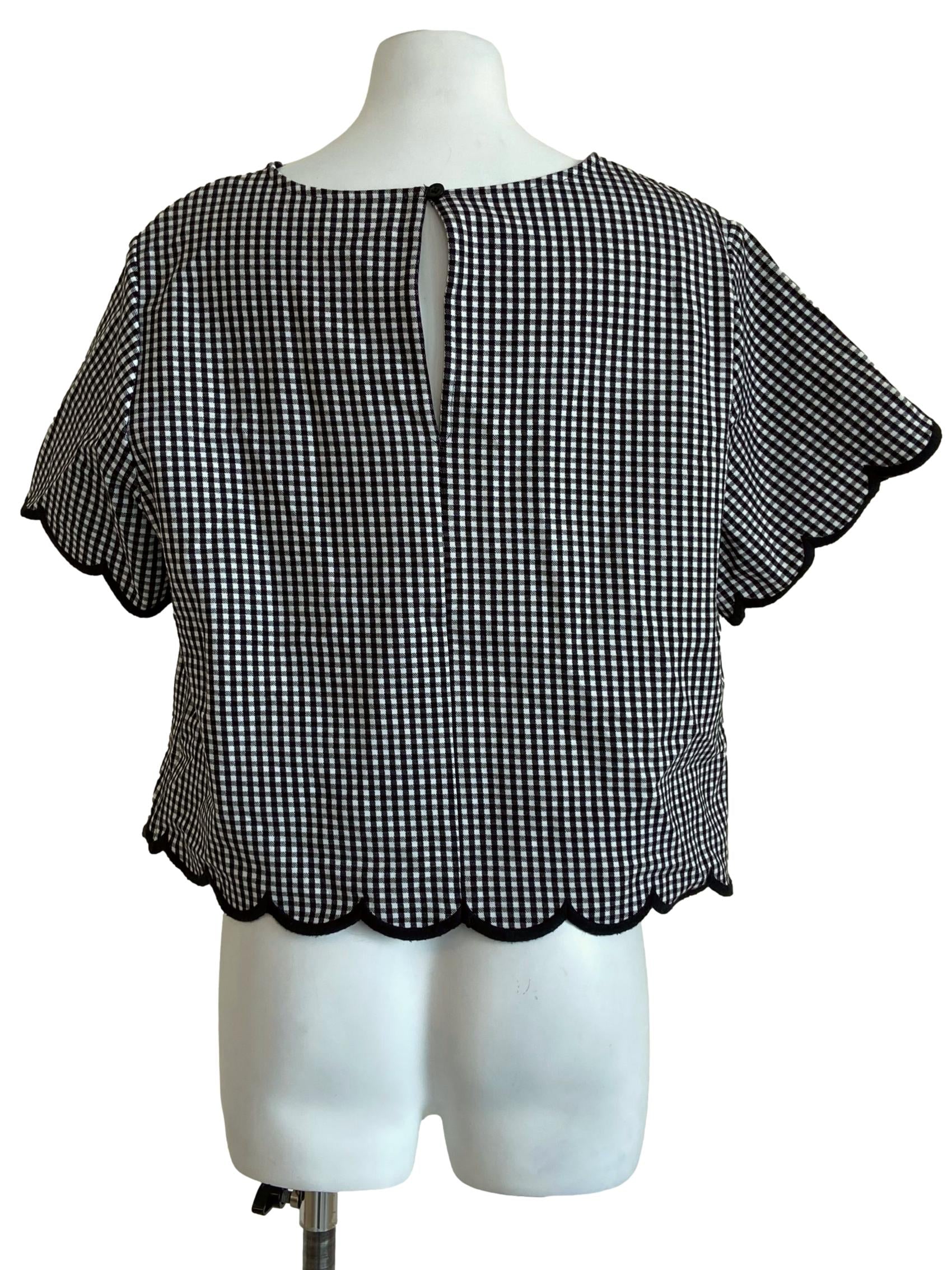 Black & White Plaids Blouse