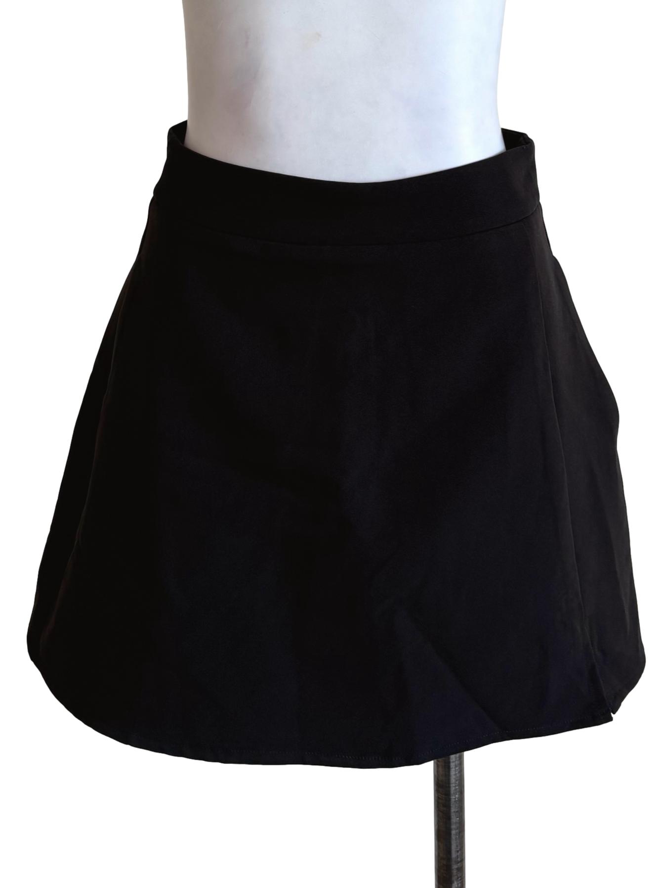 Black V-Slit Skort