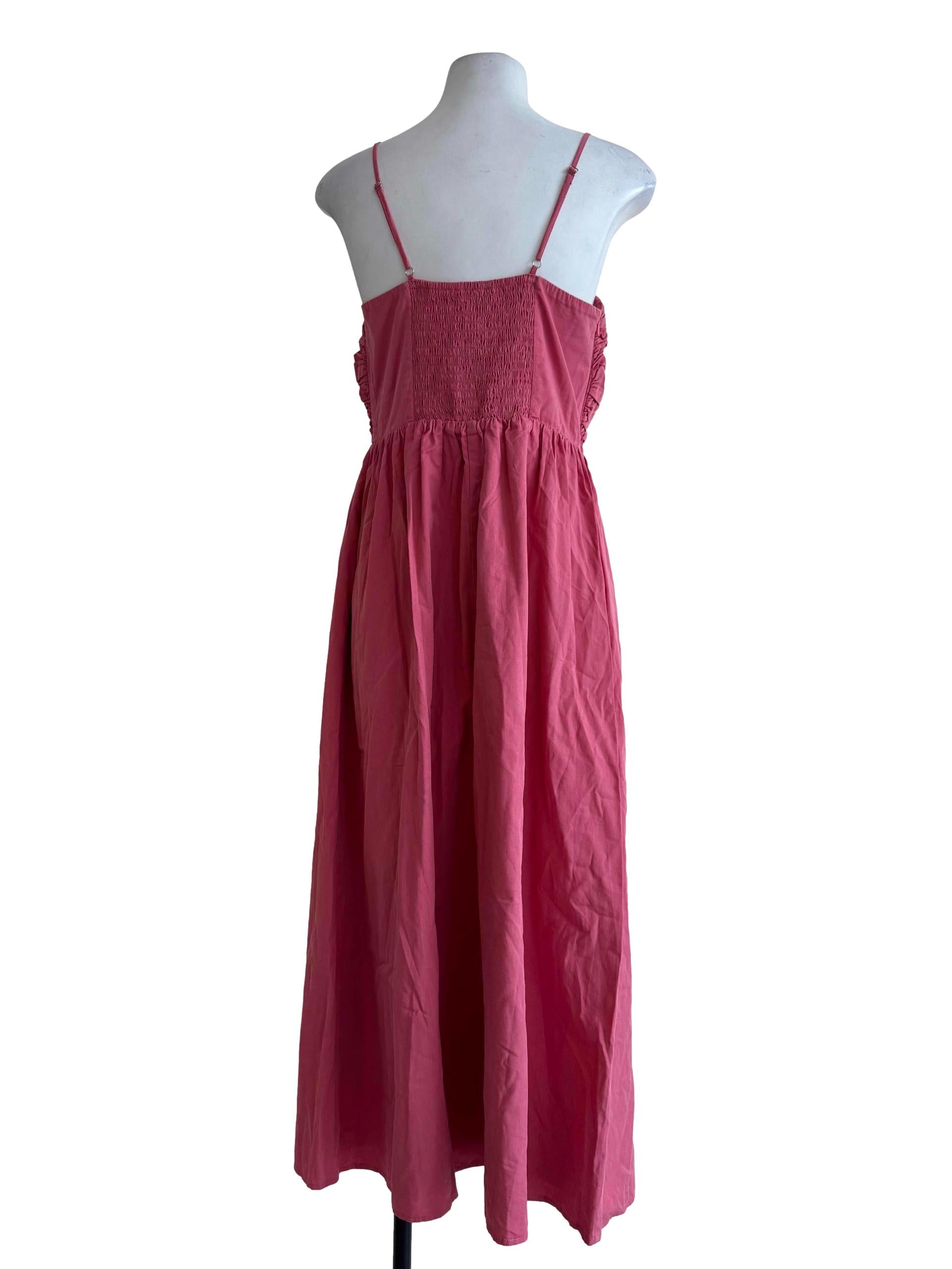 Punch Pink Sweetheart Neck Dress