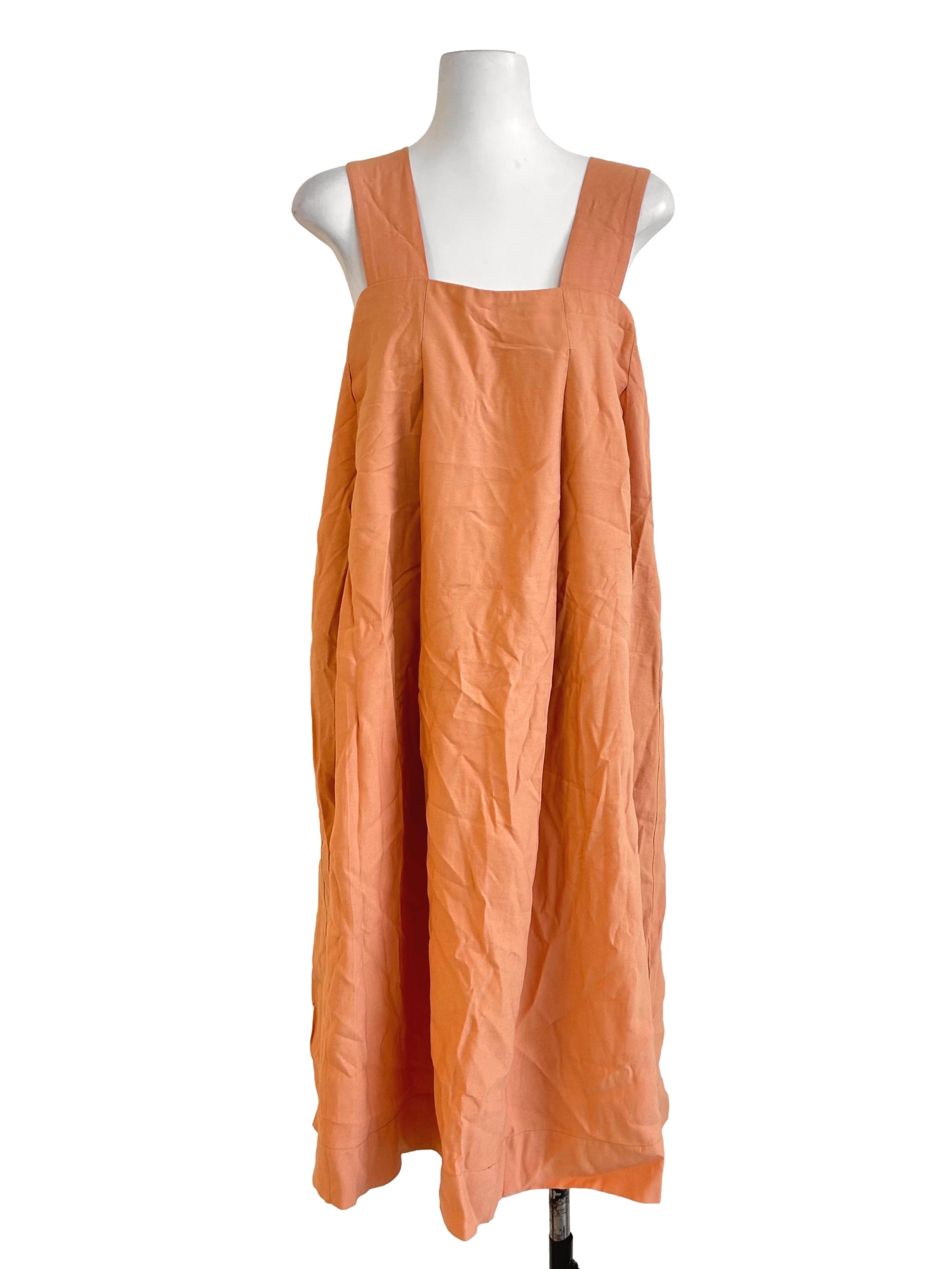 Pastel Orange Square Neck Dress LB