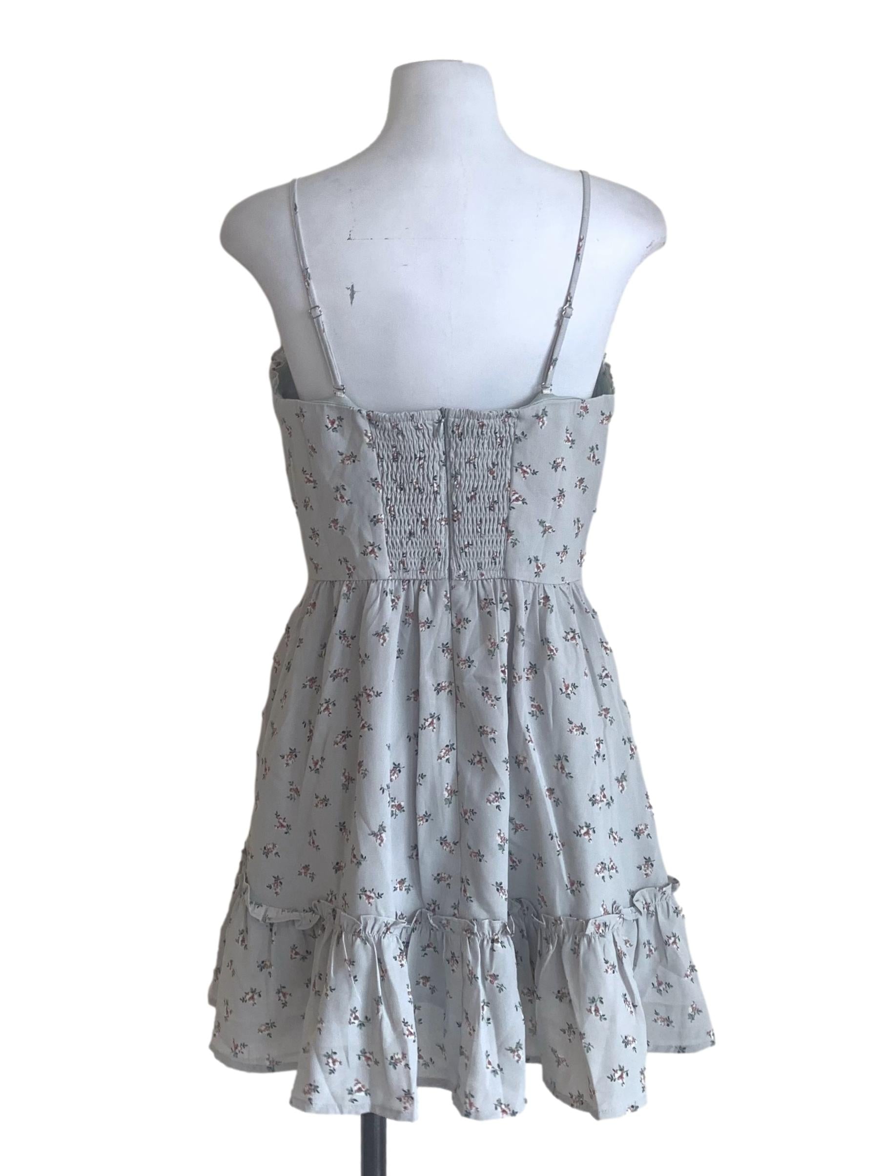 Light Blue Floral Sweetheart Sundress