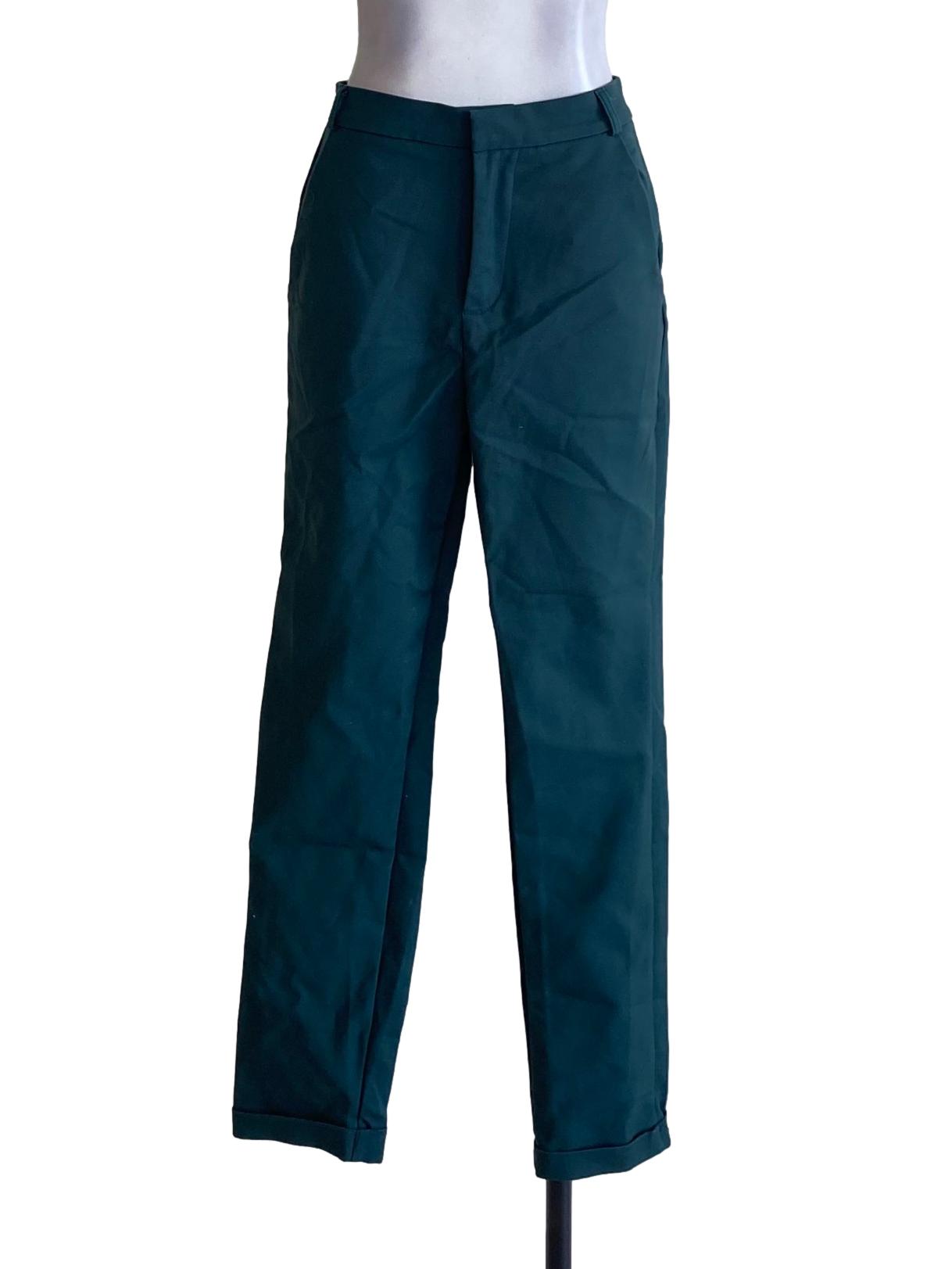 Emerald Green Straight Regular Pegged Pants