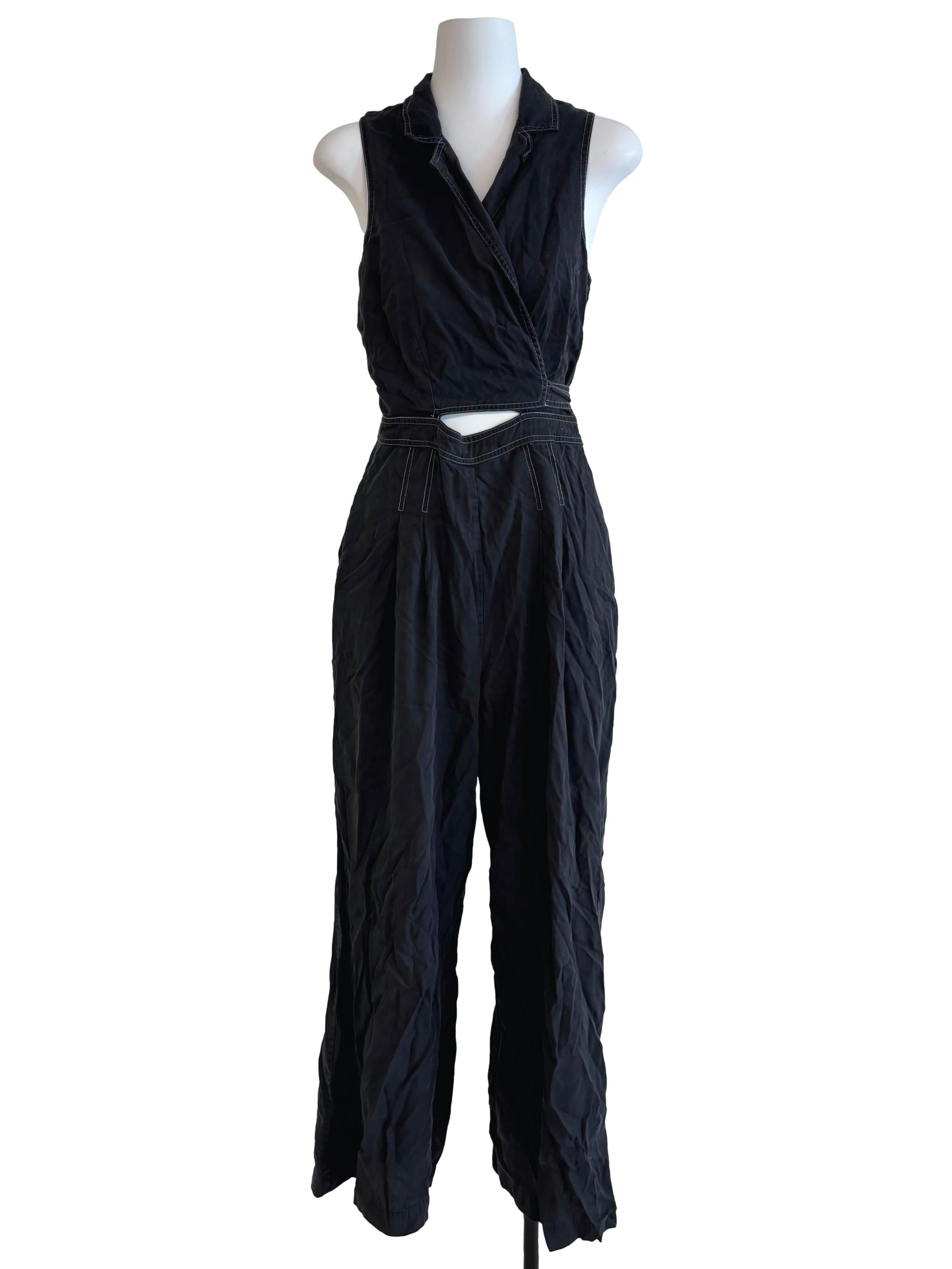 Jet Black Wrap Jumpsuit