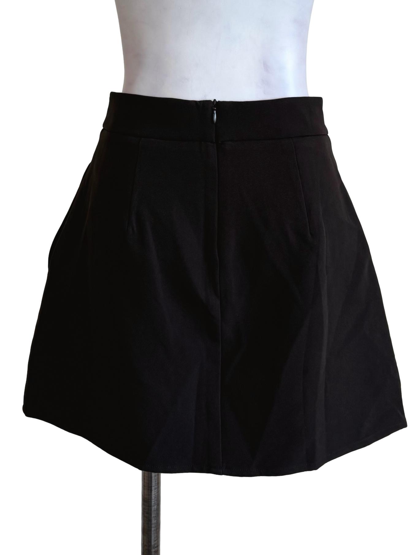 Black V-Slit Skort