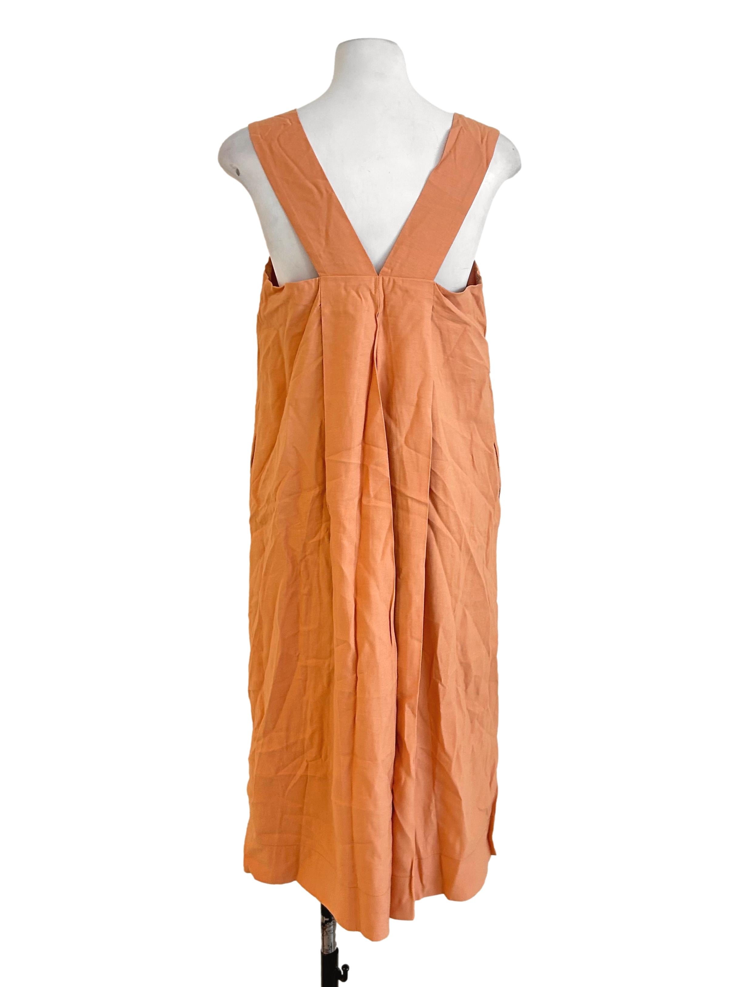 Pastel Orange Square Neck Dress LB