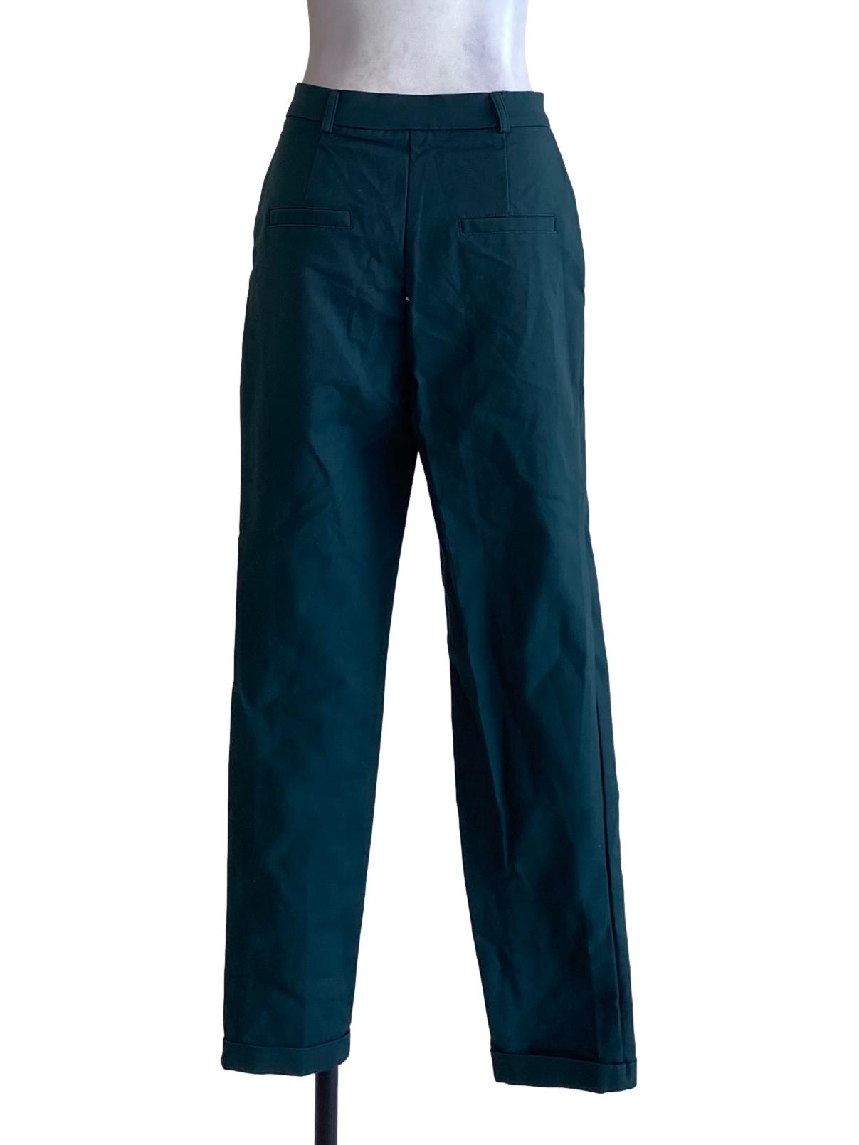Emerald Green Straight Regular Pegged Pants