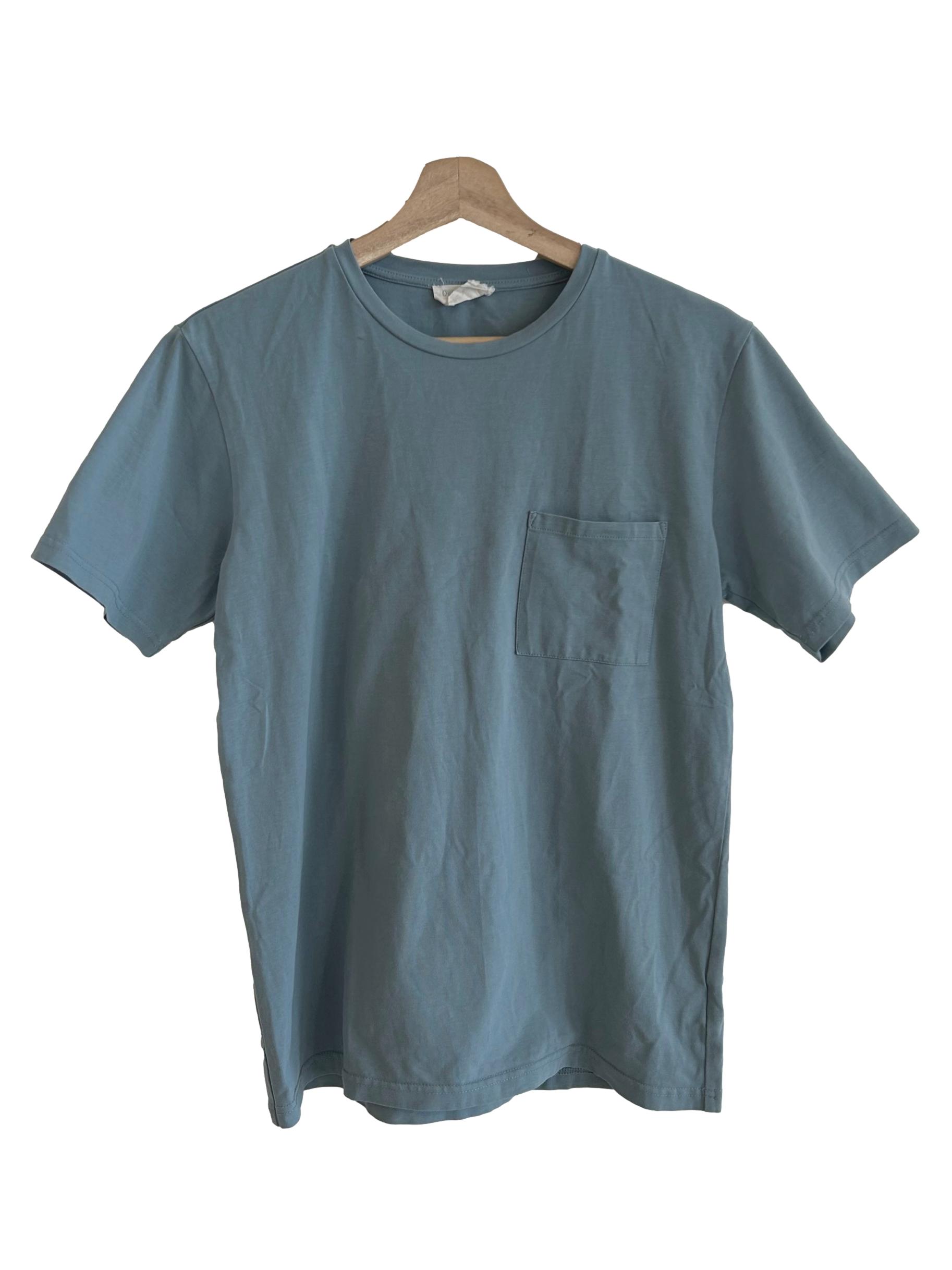 Stone Blue T-Shirt with Front Pocket OSN