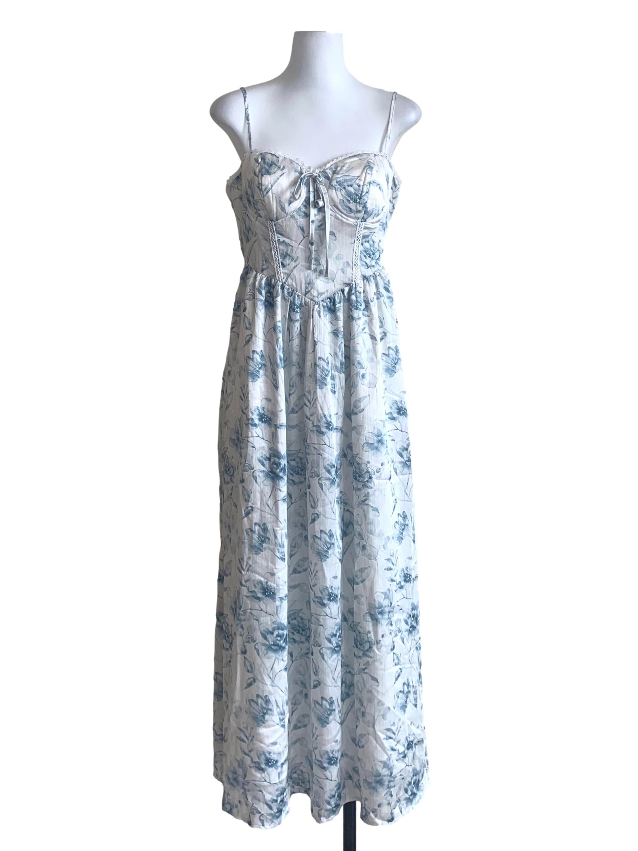 Light Blue Floral Print Dress