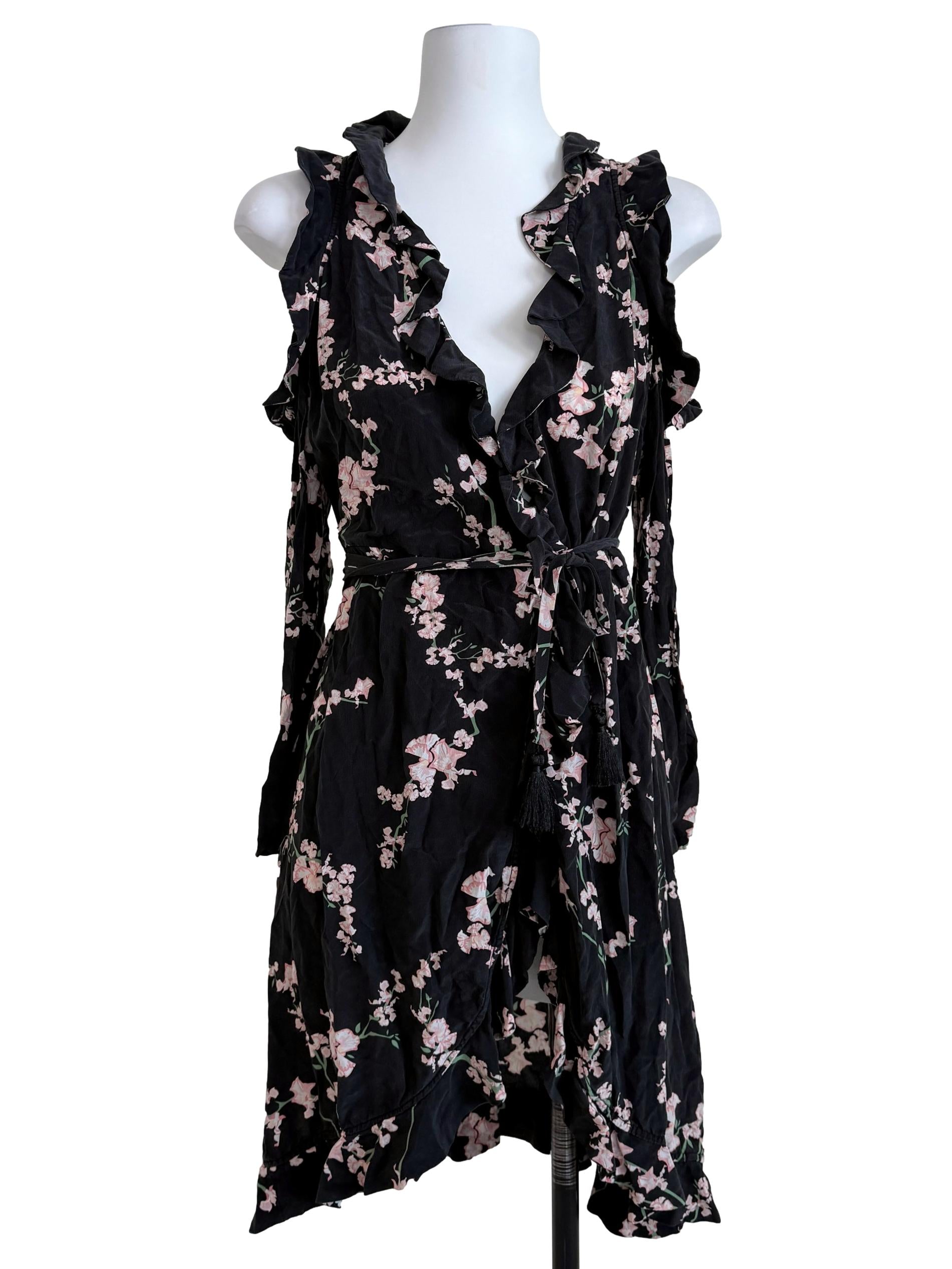 Black Flower Printed Dress