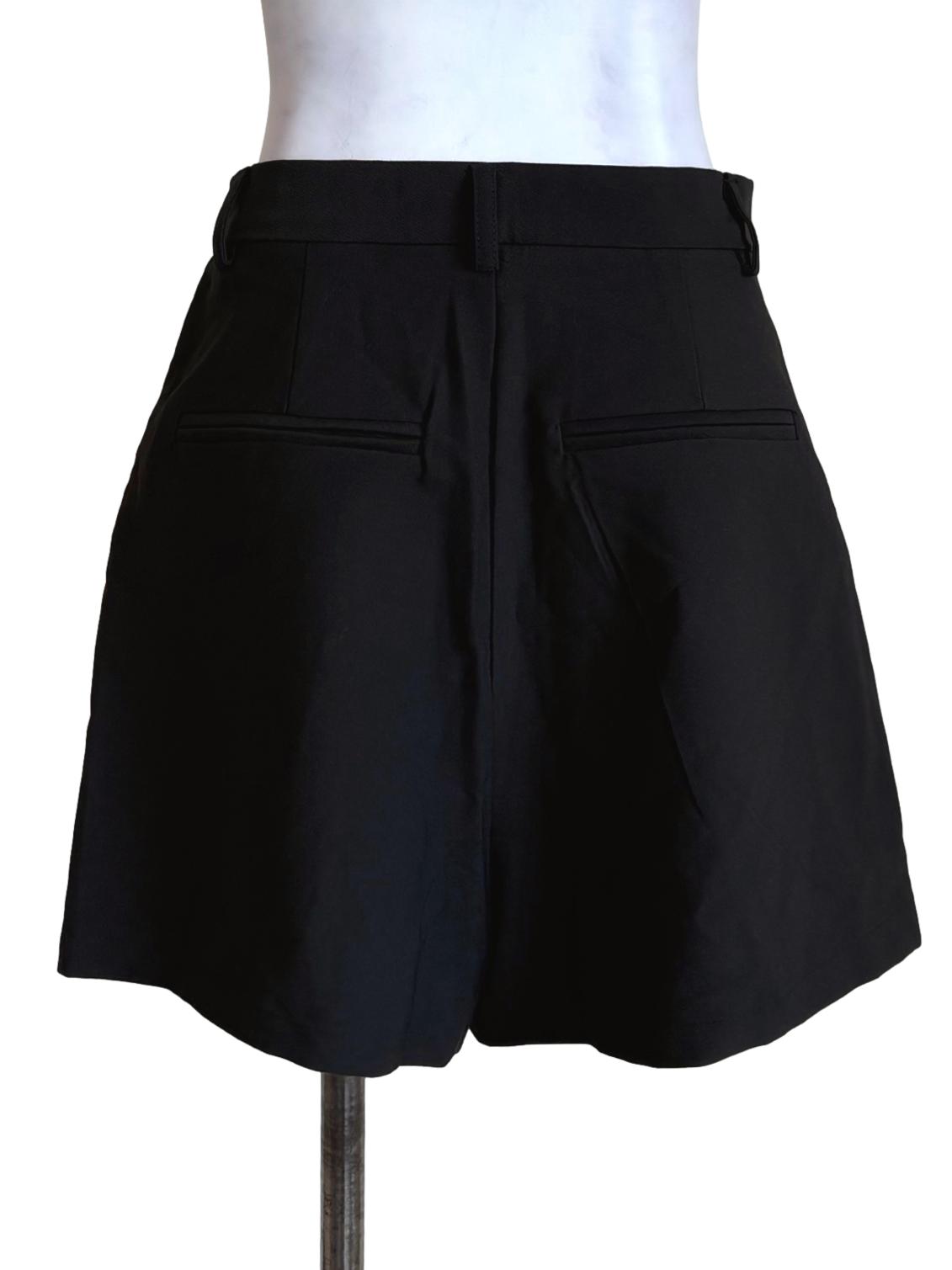 Black Solid Skorts