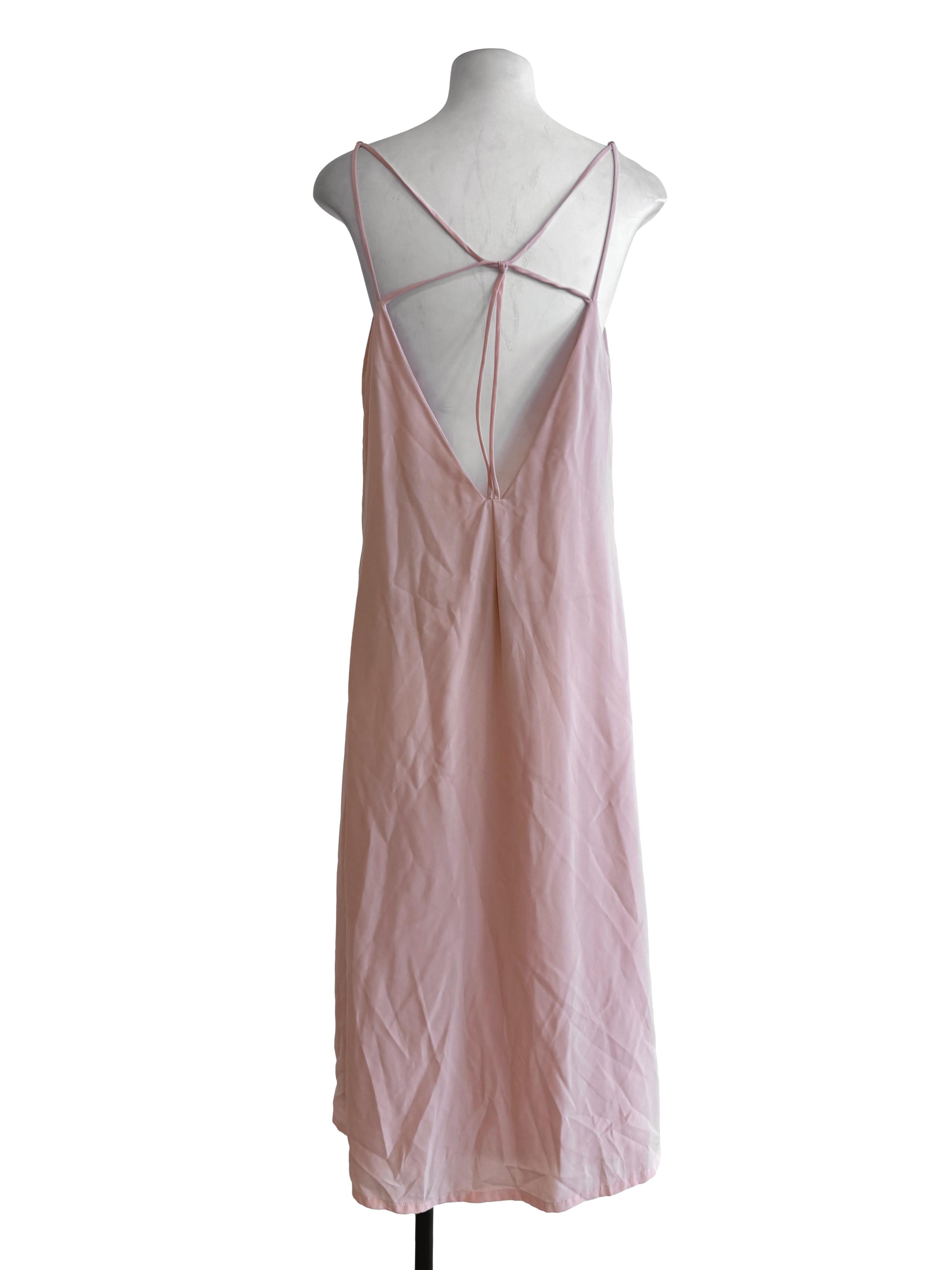 Peach Beige Plain A Line Dress