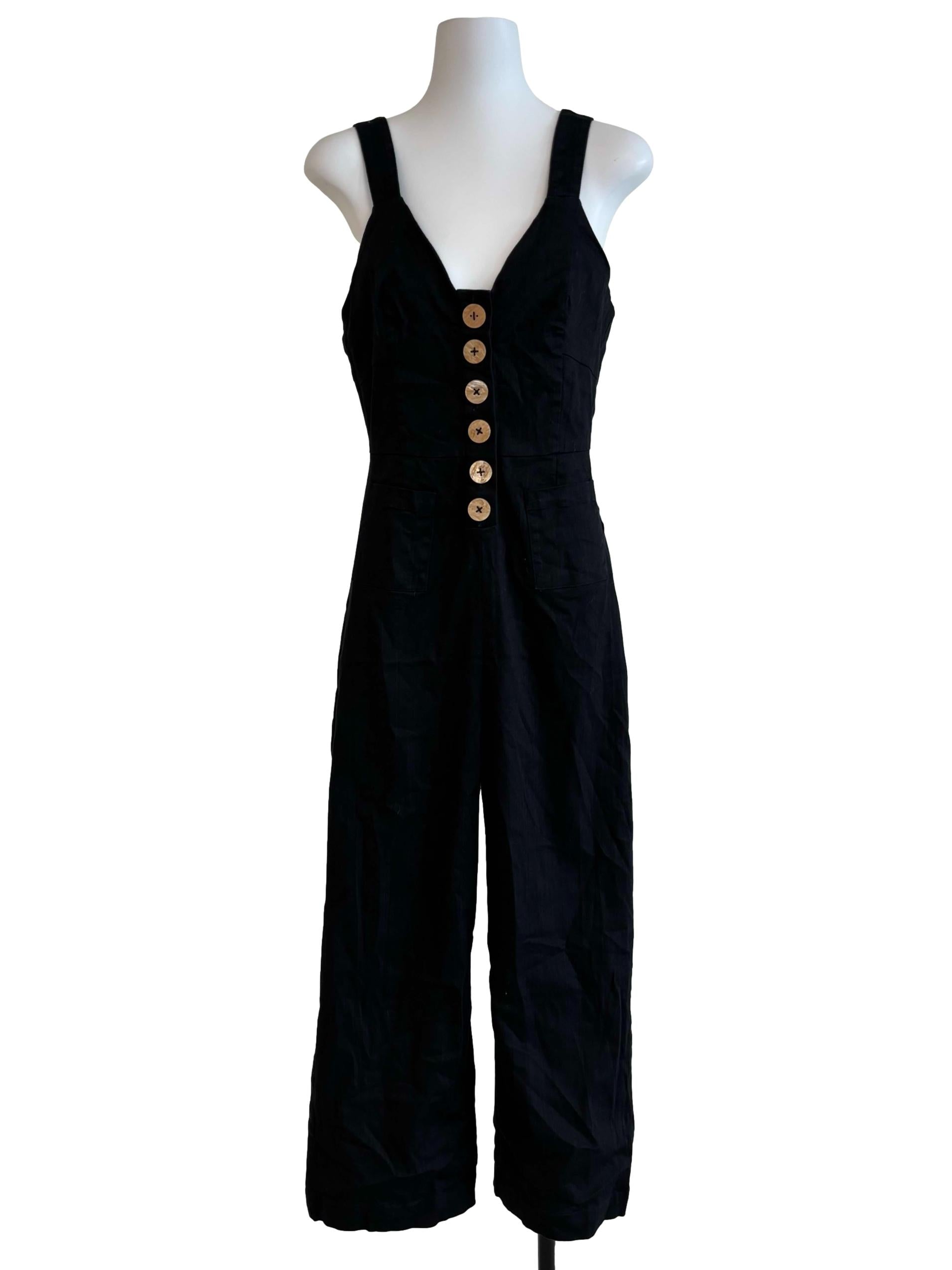 Rich Black Sleeveless Jumpsuit