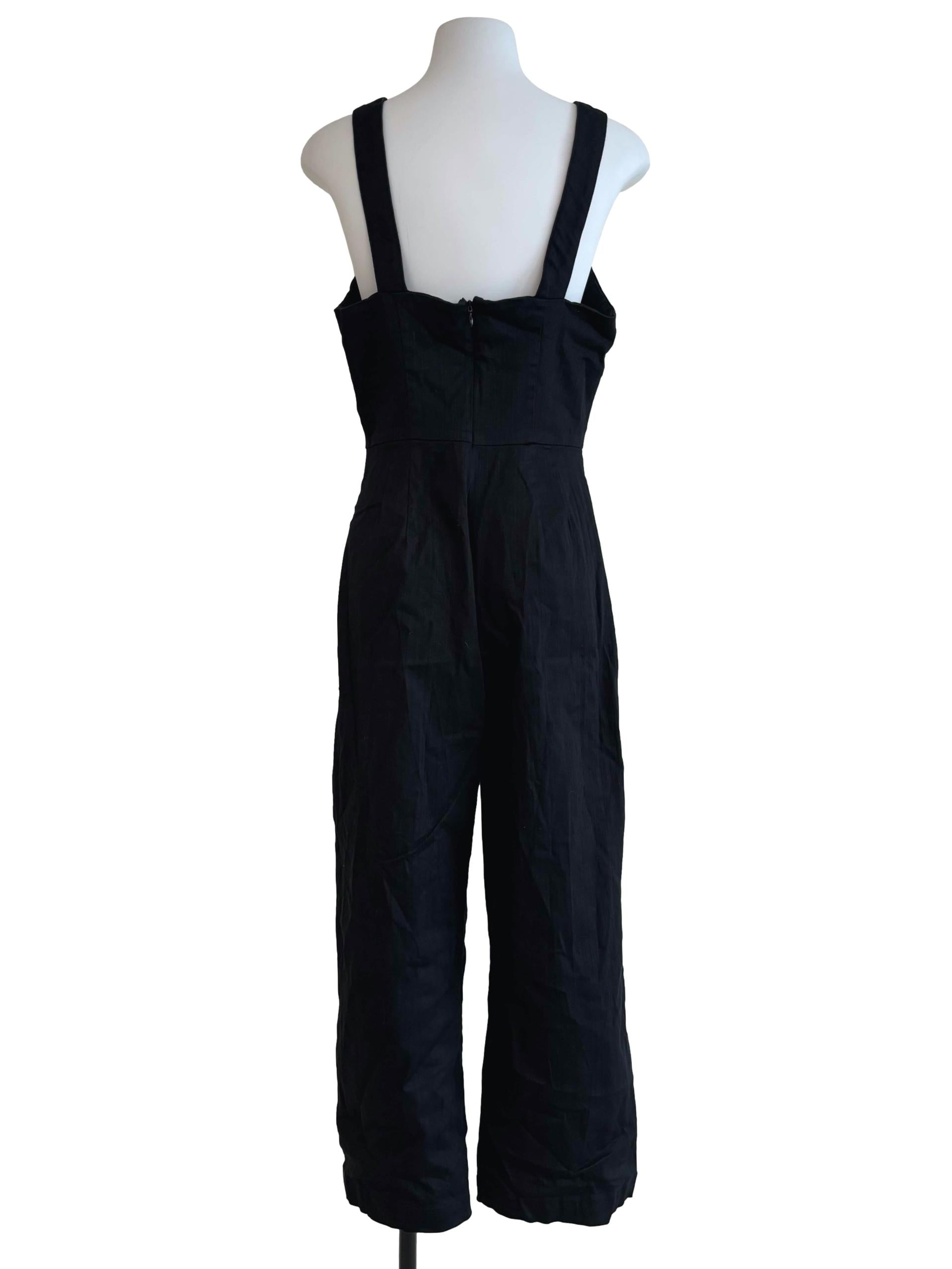 Rich Black Sleeveless Jumpsuit