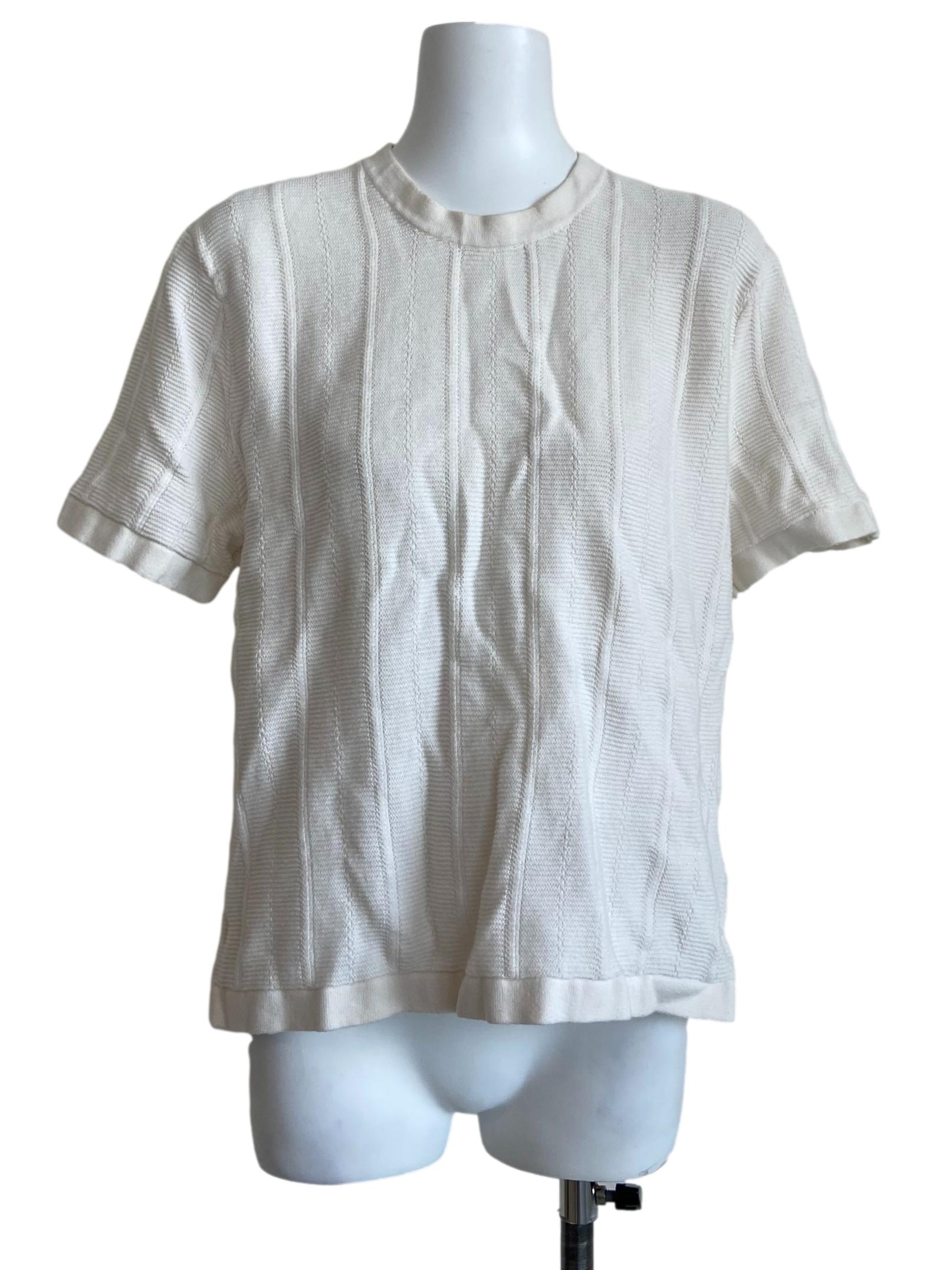 White Twill Knit Top