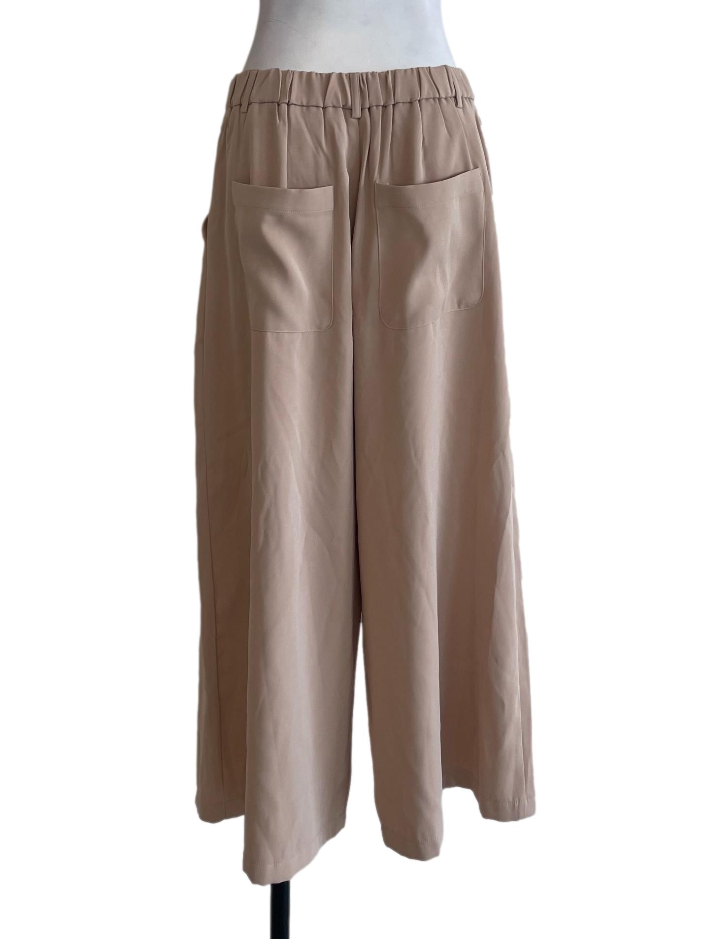 Cream Brown Straight Cut Pants