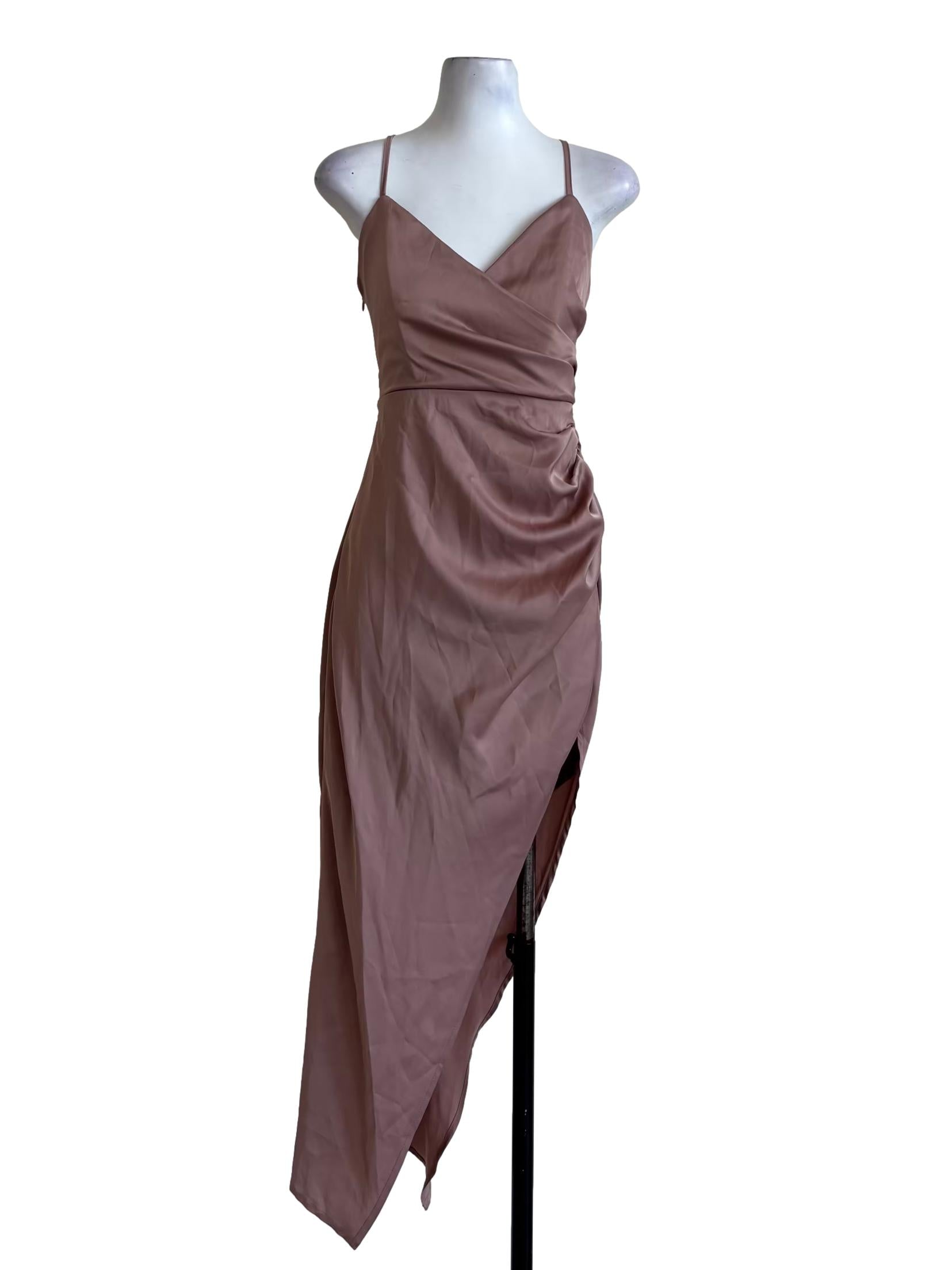 Charm Pink Asymmetrical Sweetheart Dress