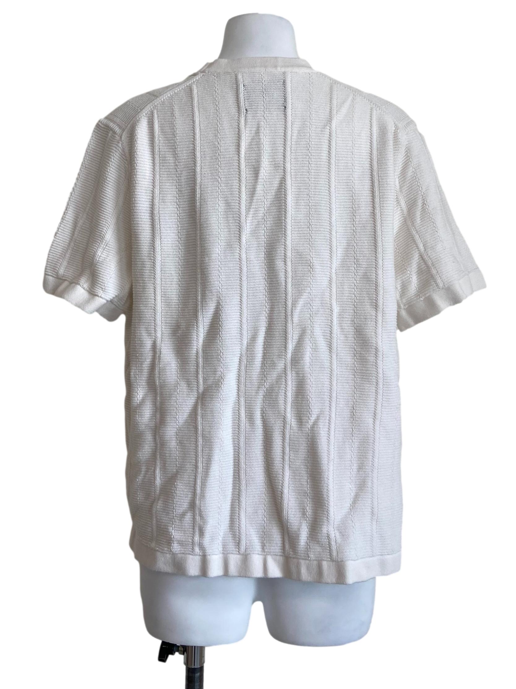 White Twill Knit Top