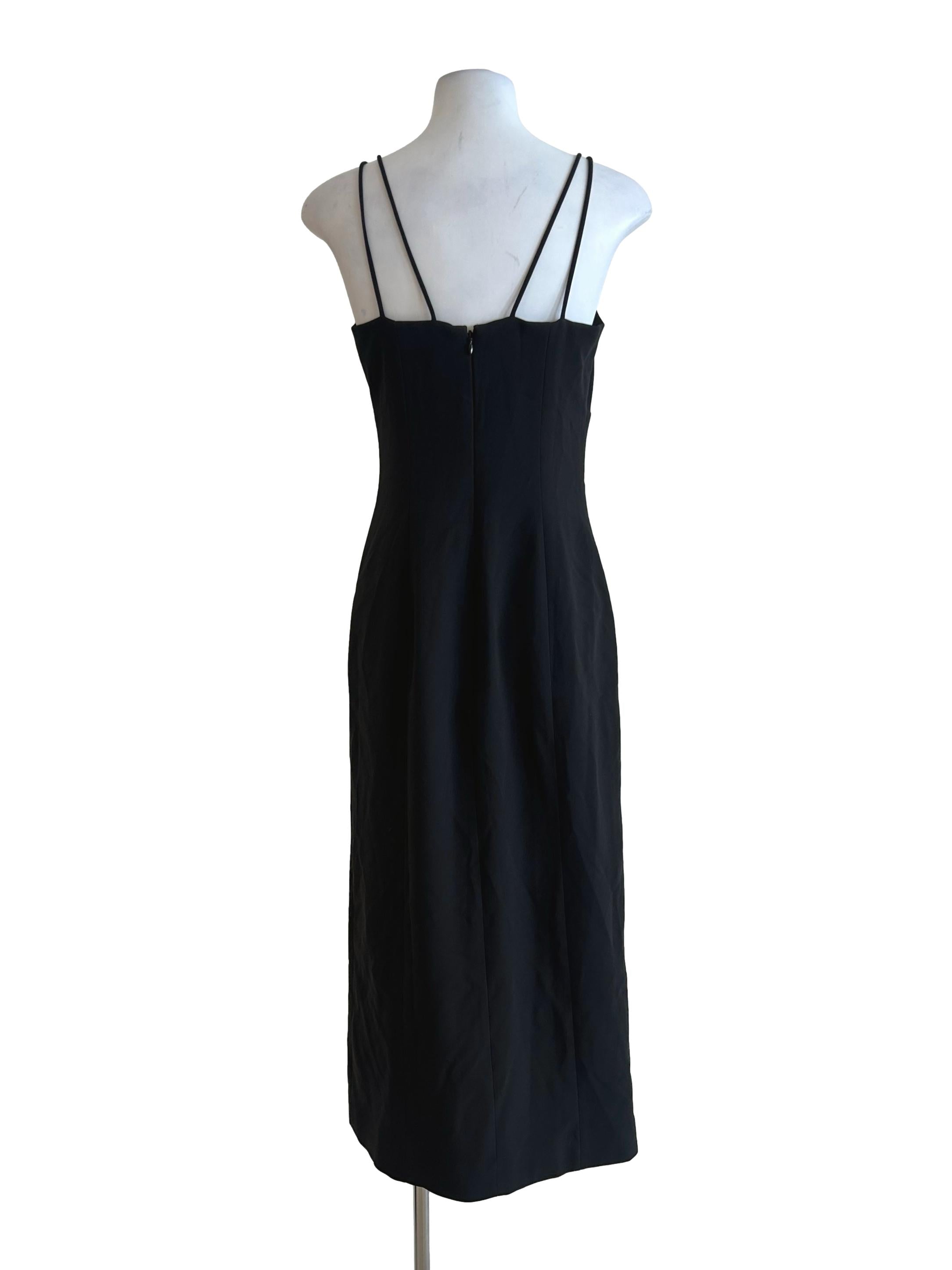 Soft Black Cami Slit Dress
