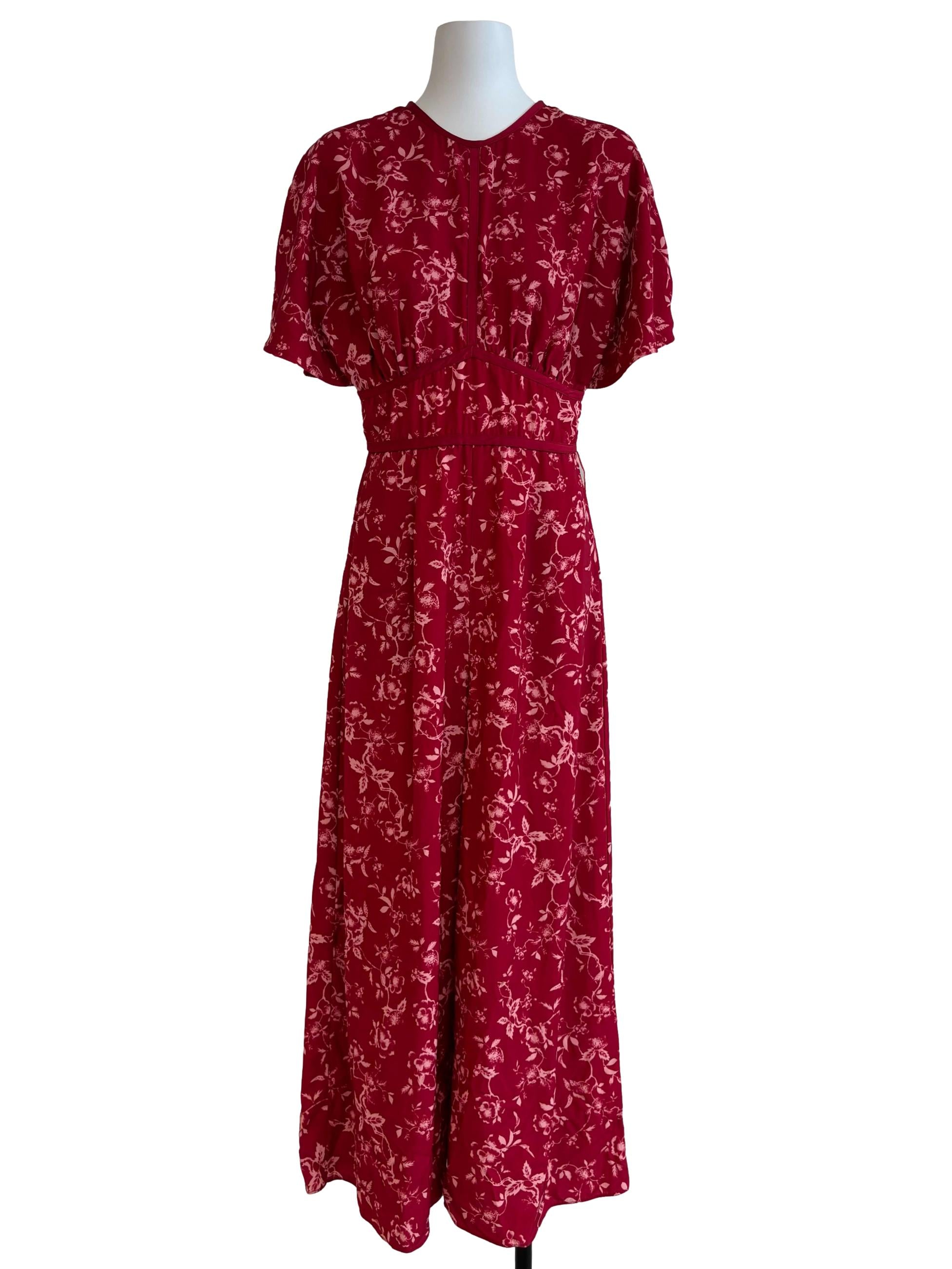 Candy Red Printed Jumpsuit