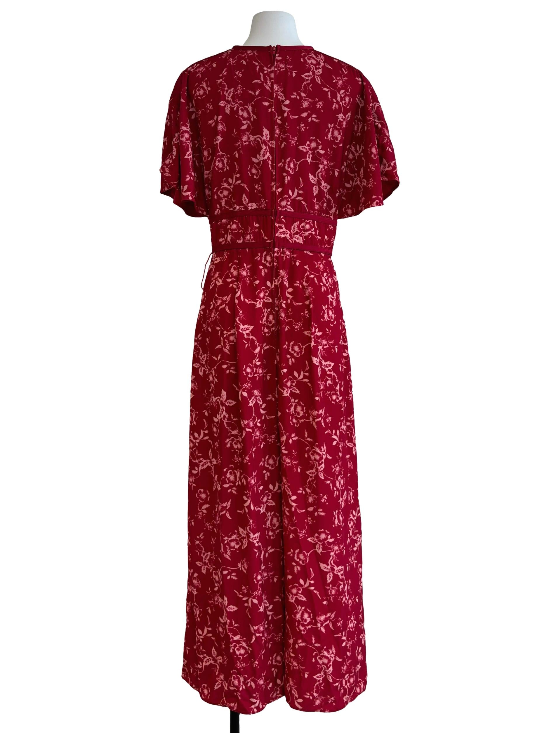 Candy Red Printed Jumpsuit