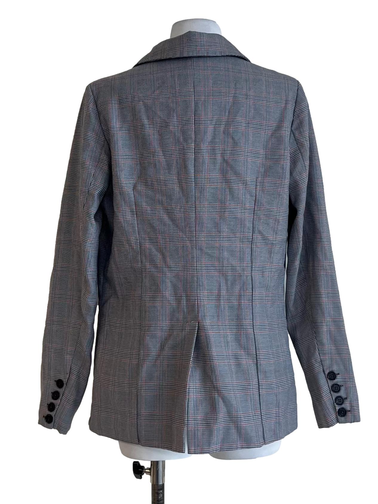 Black Tartan Double Breasted Blazer