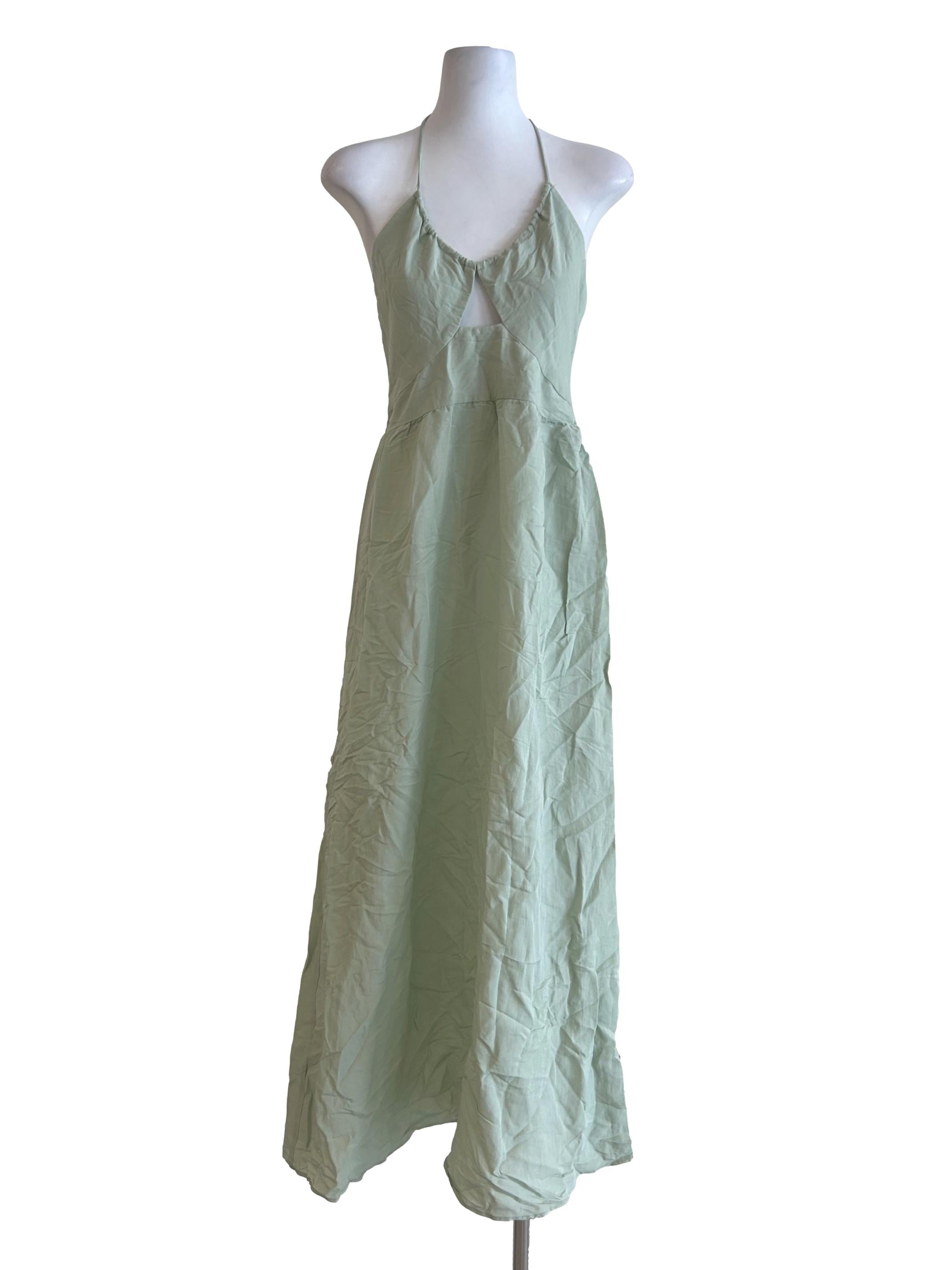 Mango Mint Green Halter Dress