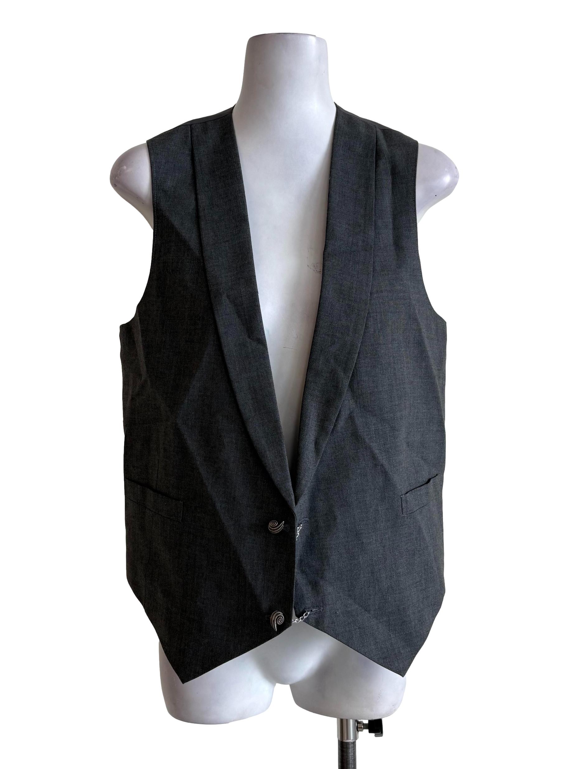 Ash Grey Textured Vest